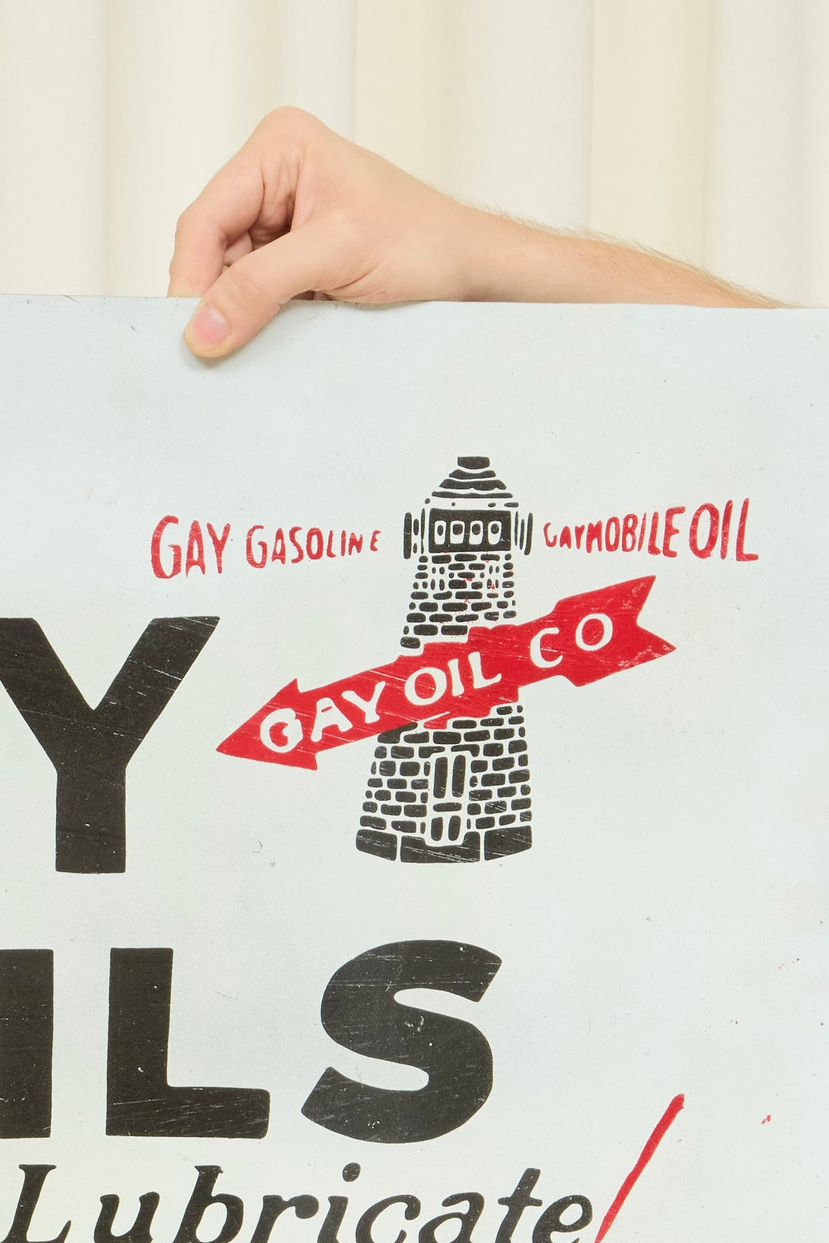 Vintage "Gay Oils" Metal Sign