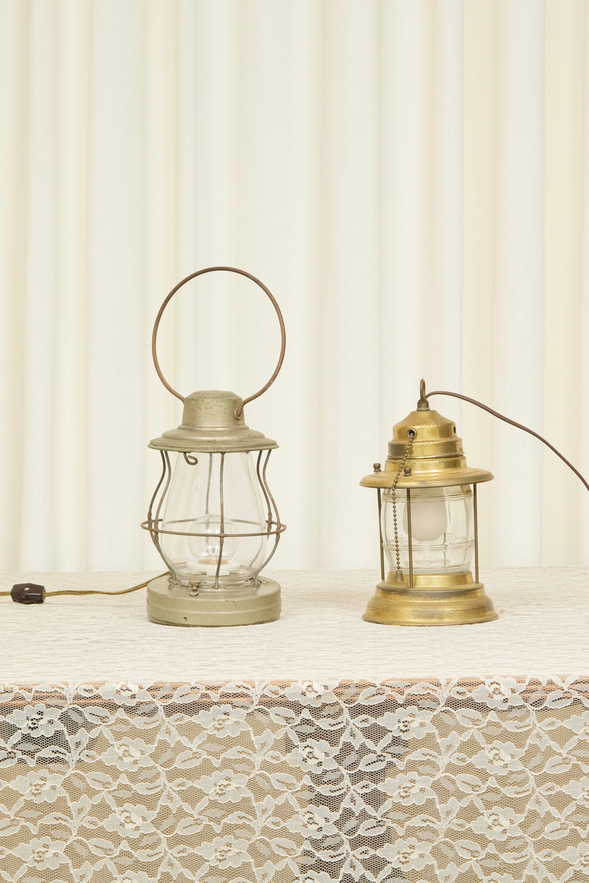 Vintage Metal Plug-In Lantern