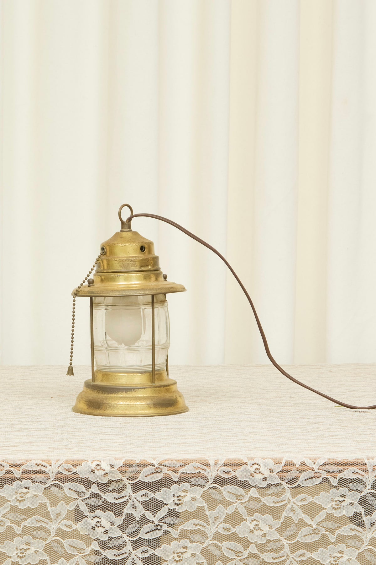 Vintage Brass Plug-In Lantern