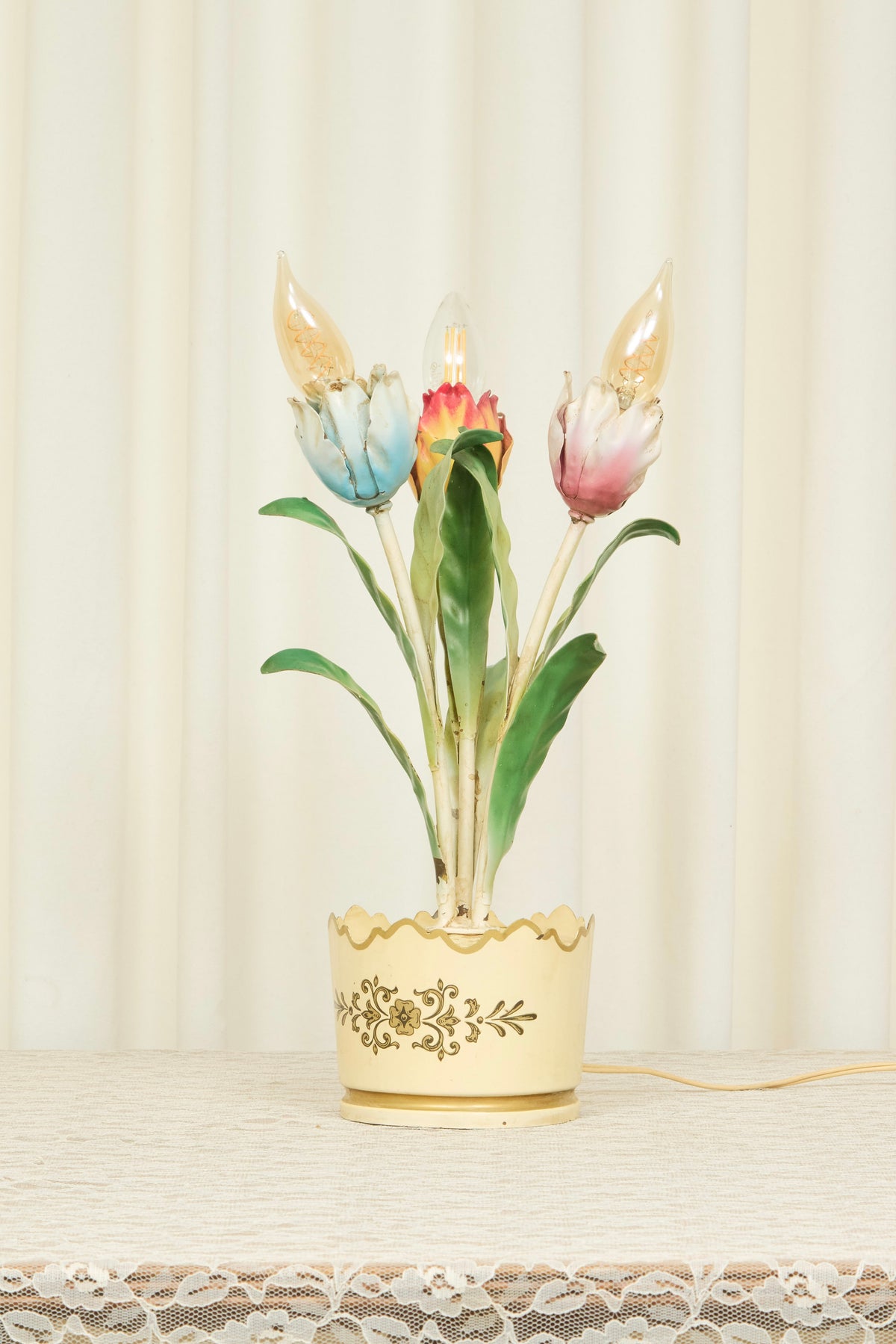 Vintage Metal Tulip Lamp