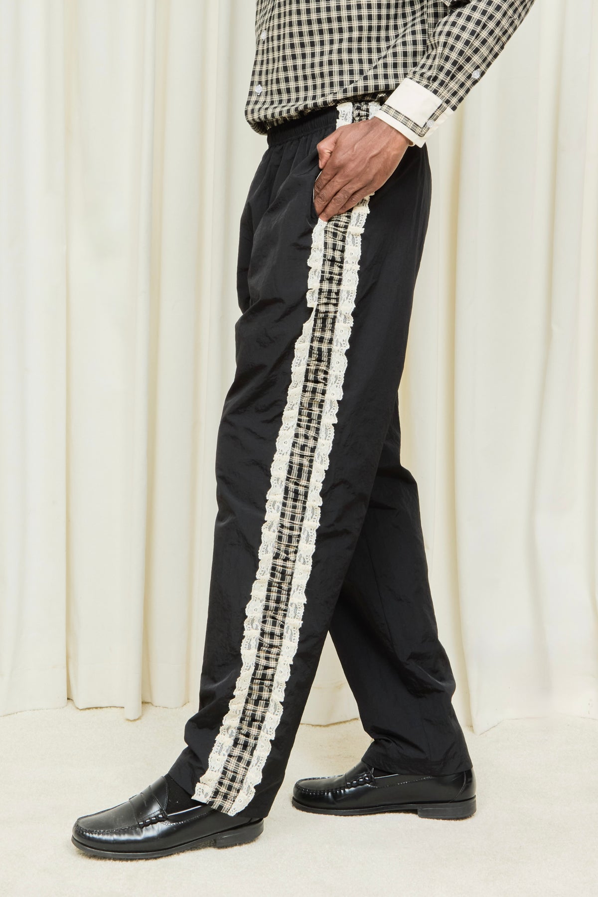 Wilbur Ruched Stripe Windbreaker Pant
