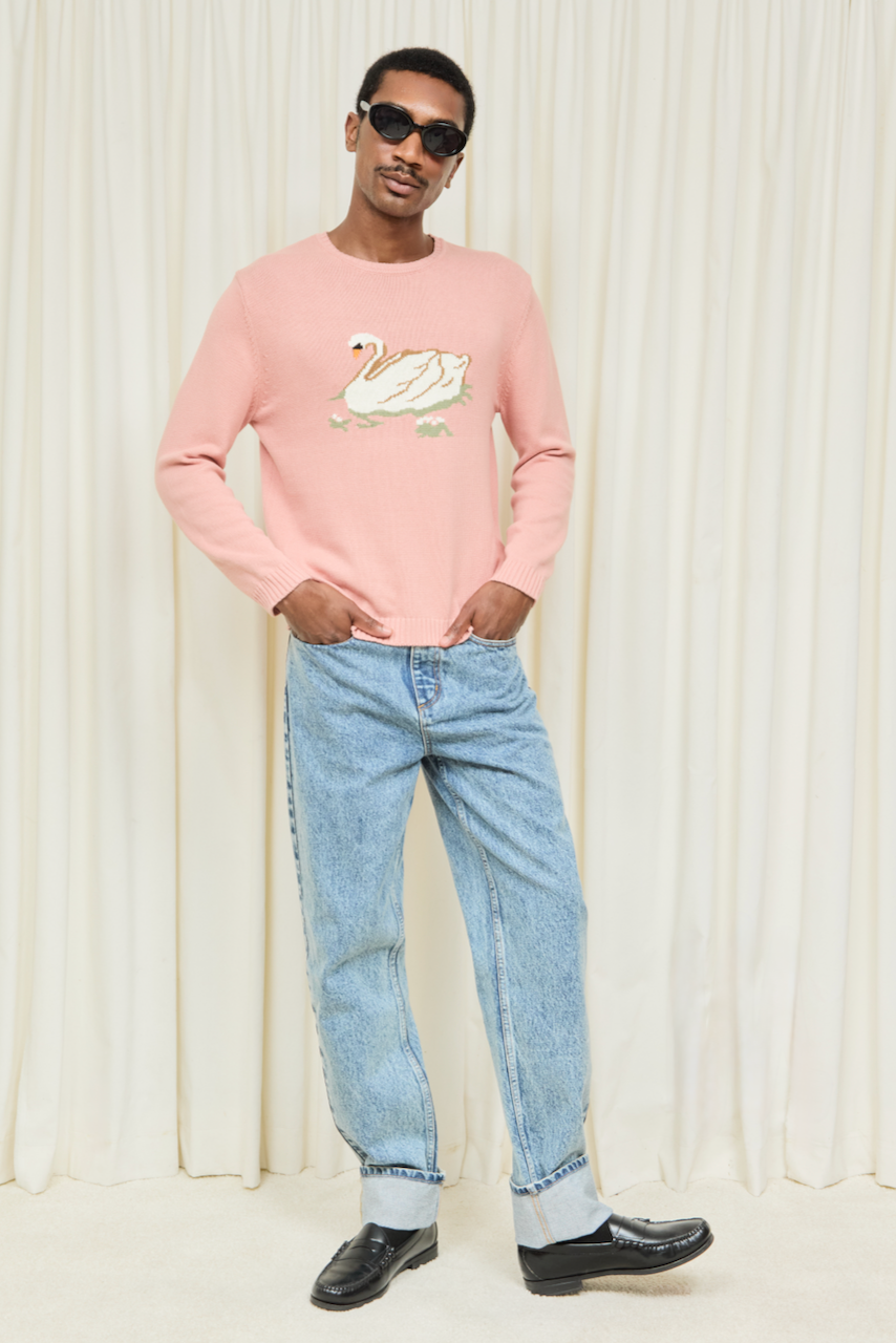 Millhouse Swan Intarsia Sweater