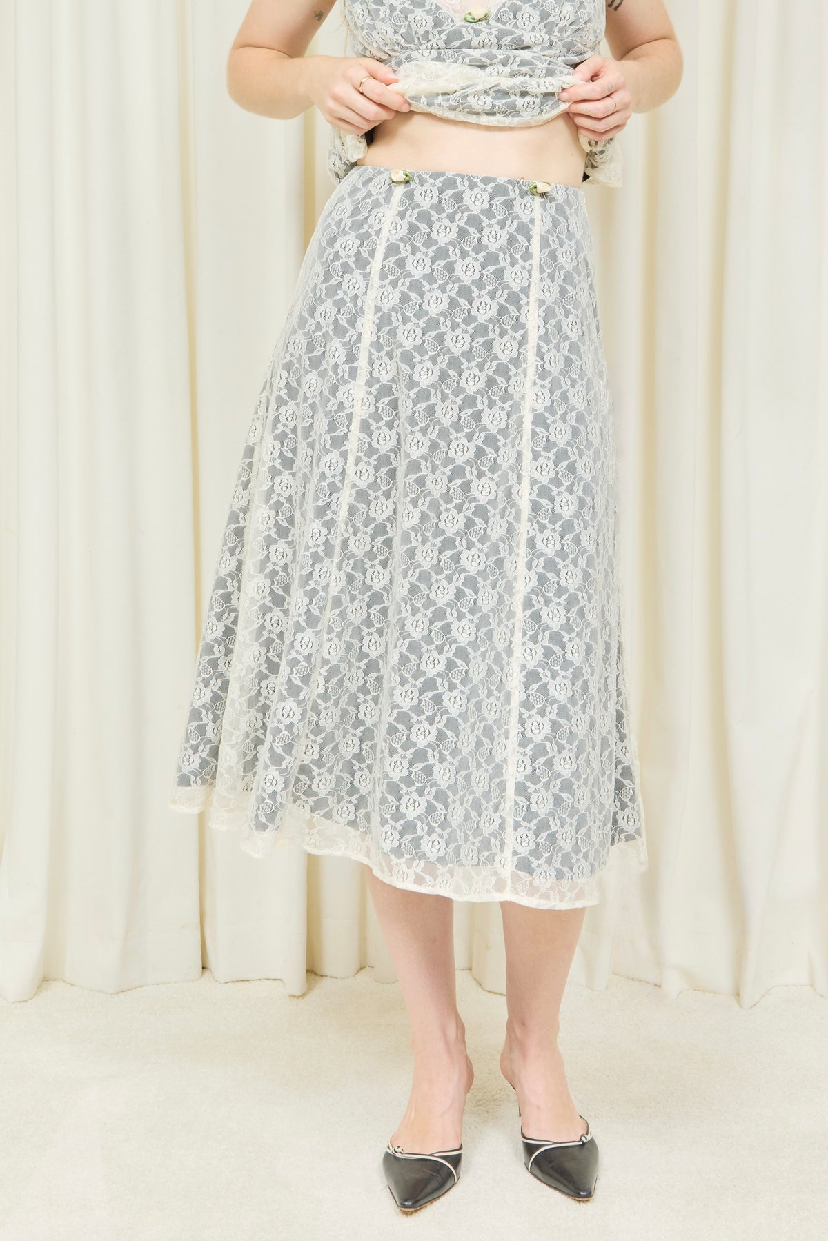 Wilma Lace Layer Midi Skirt