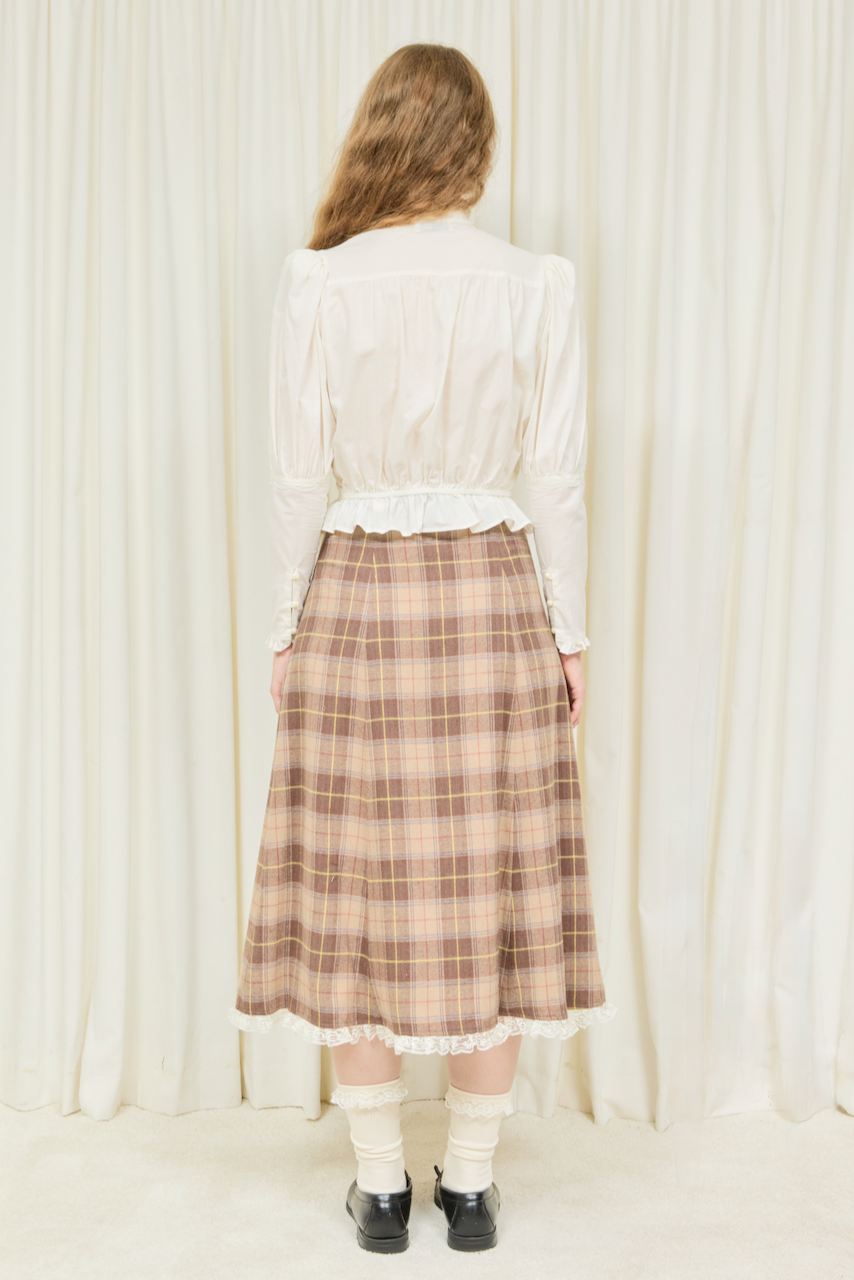 Wilma Plaid Flannel Midi Skirt