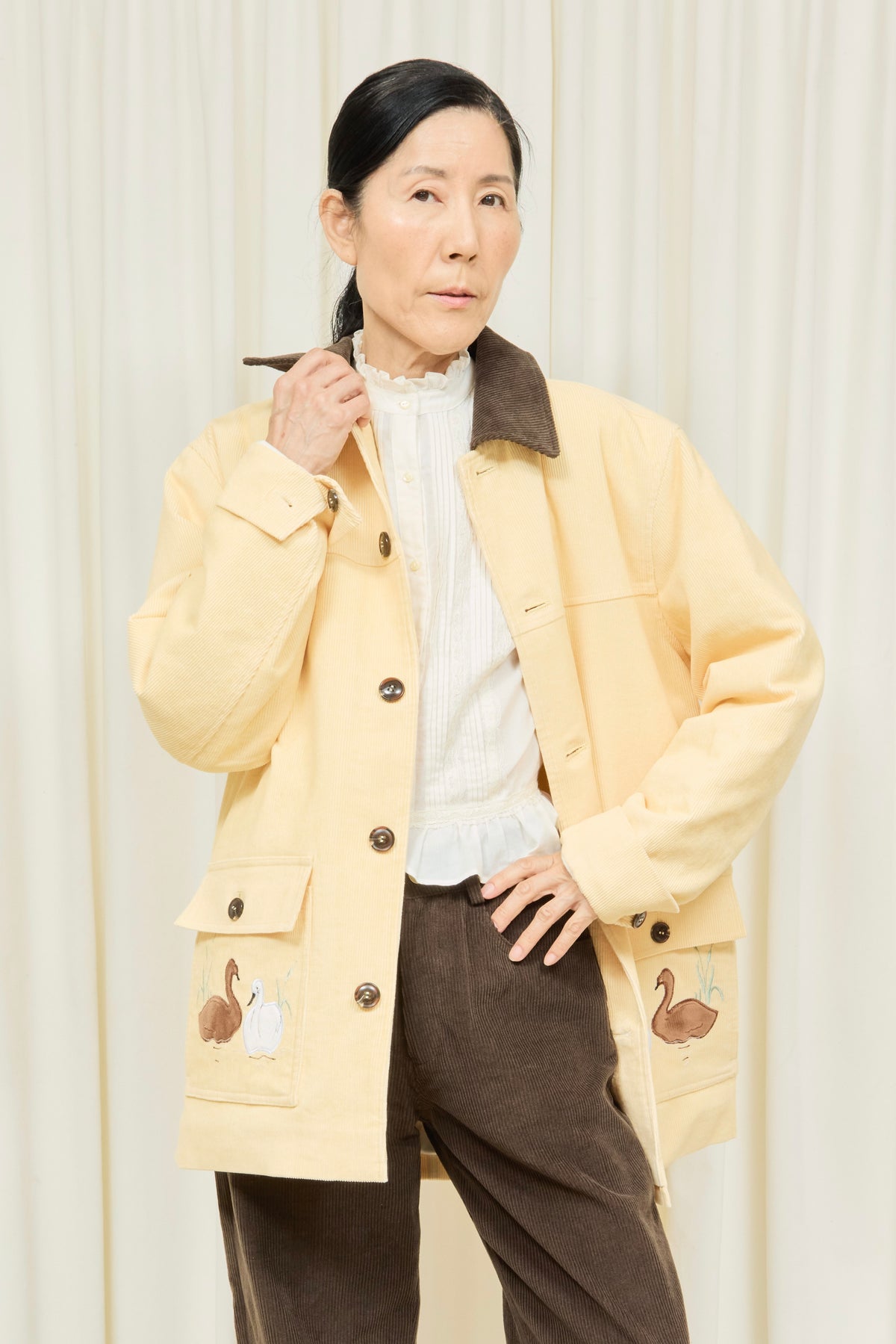 Porter Swan Embroidered Barn Jacket