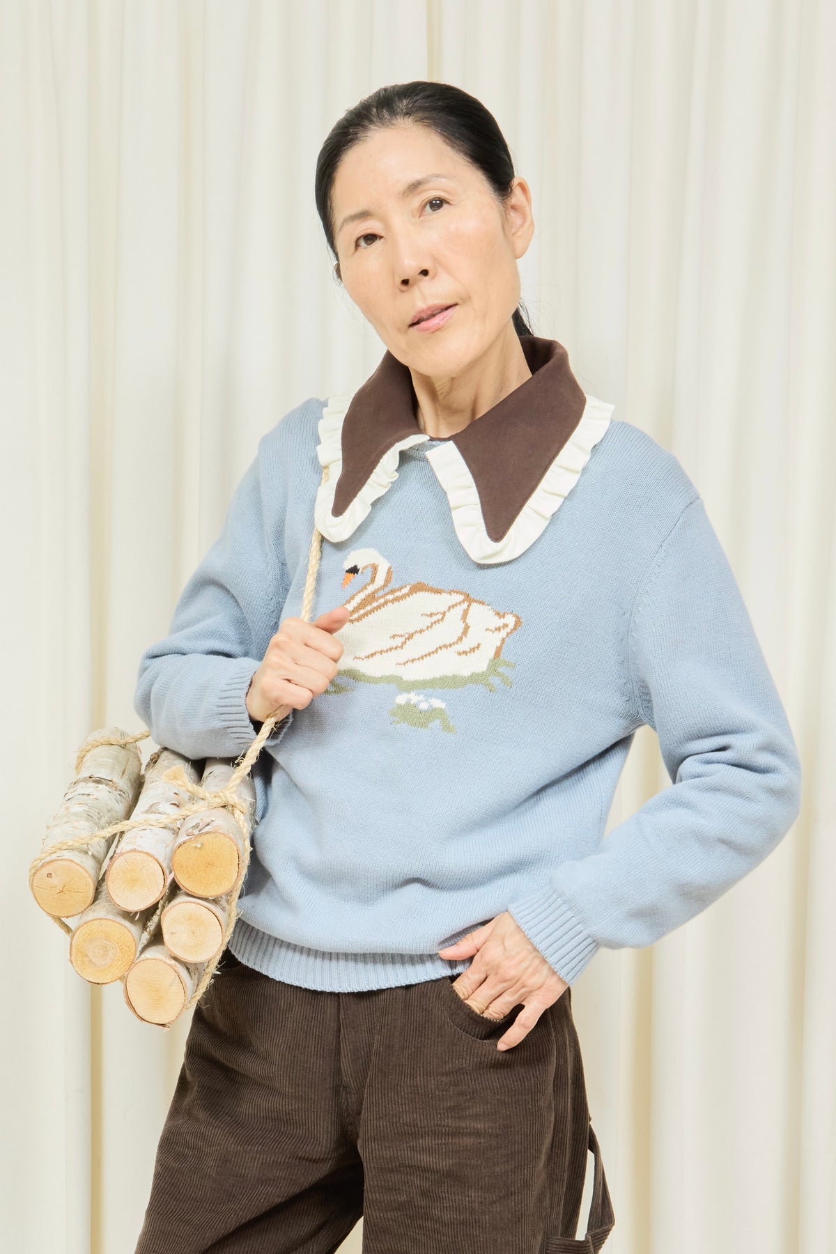 Millhouse Swan Intarsia Sweater