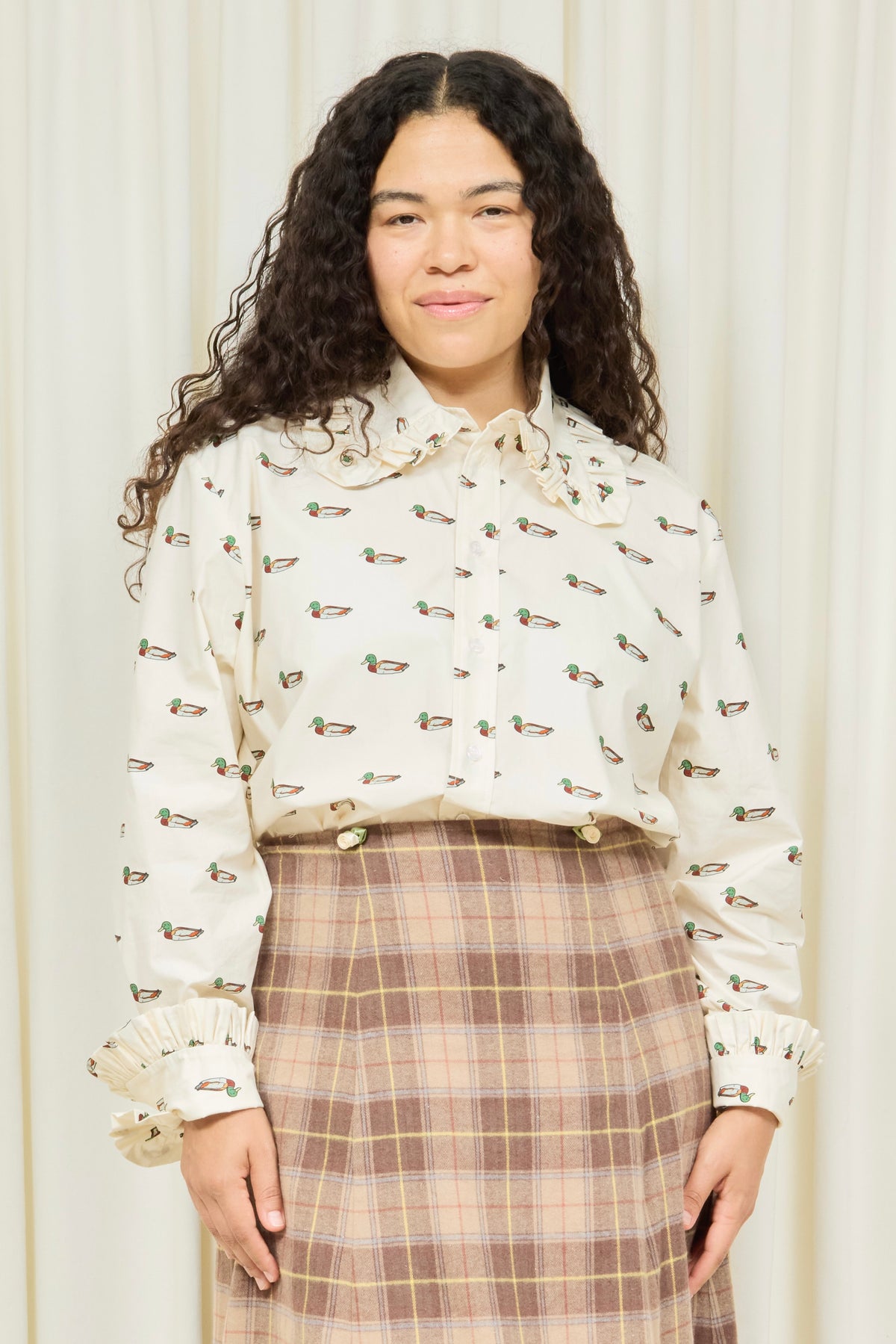 Pippa Ruffle Collar Button Down Shirt