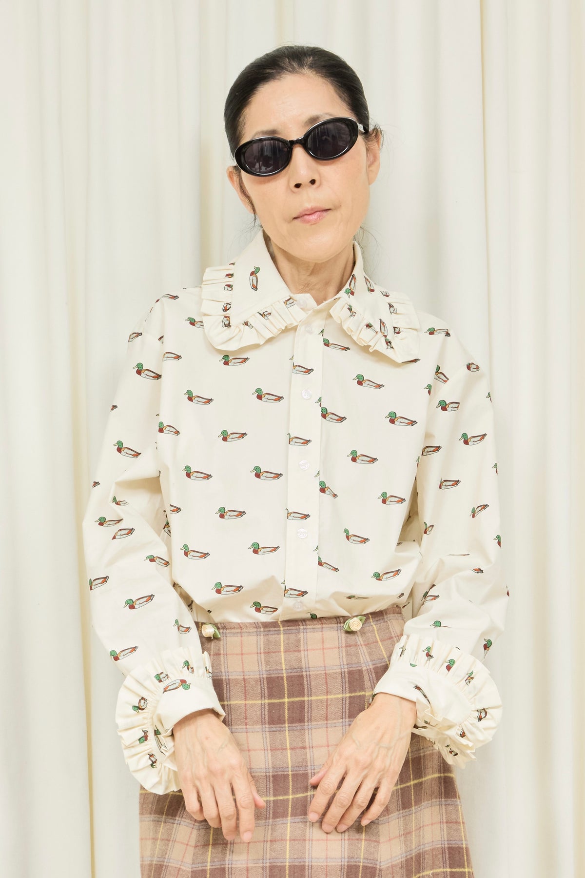 Pippa Ruffle Collar Button Down Shirt