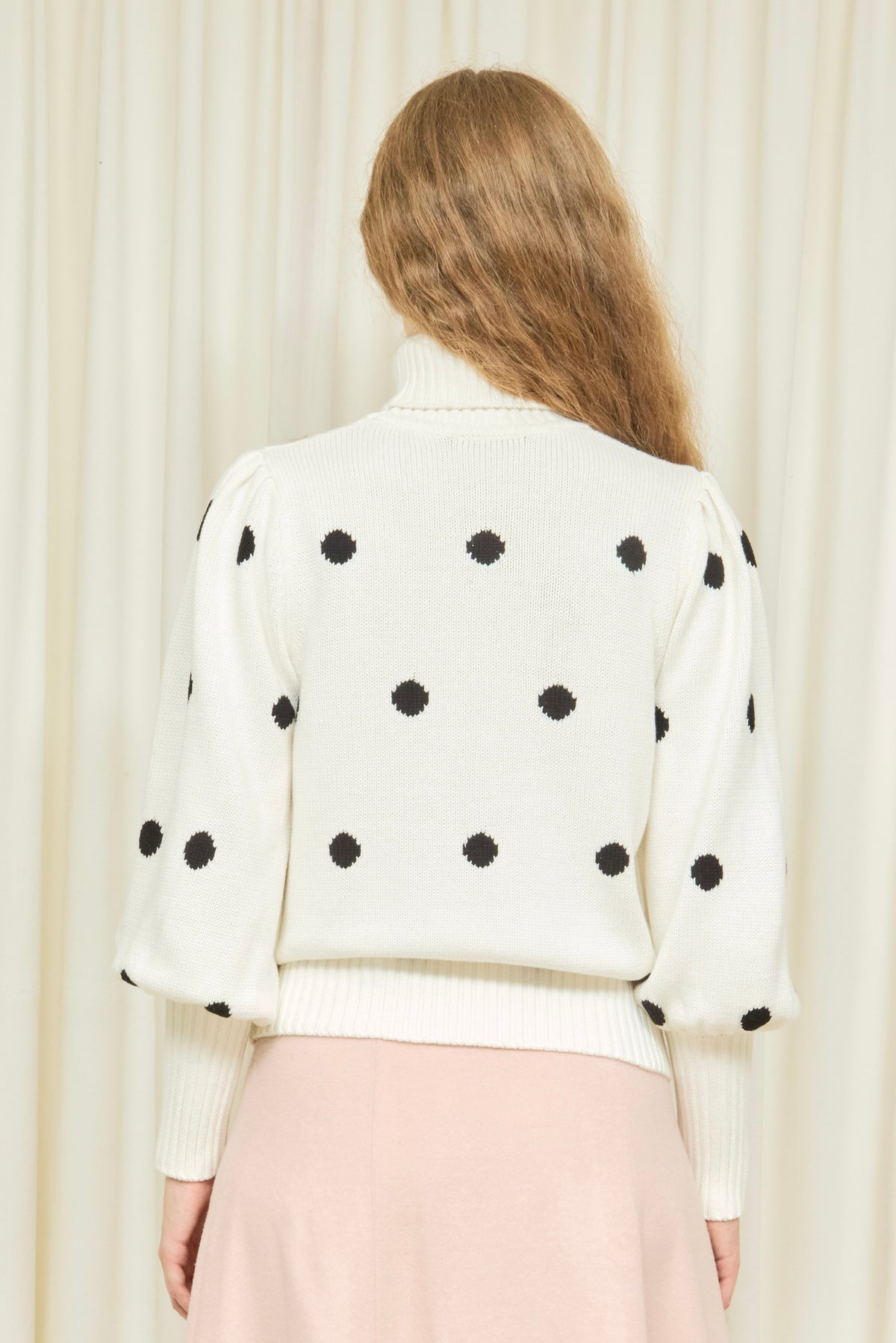 Fannie Puff Sleeve Polkadot Sweater