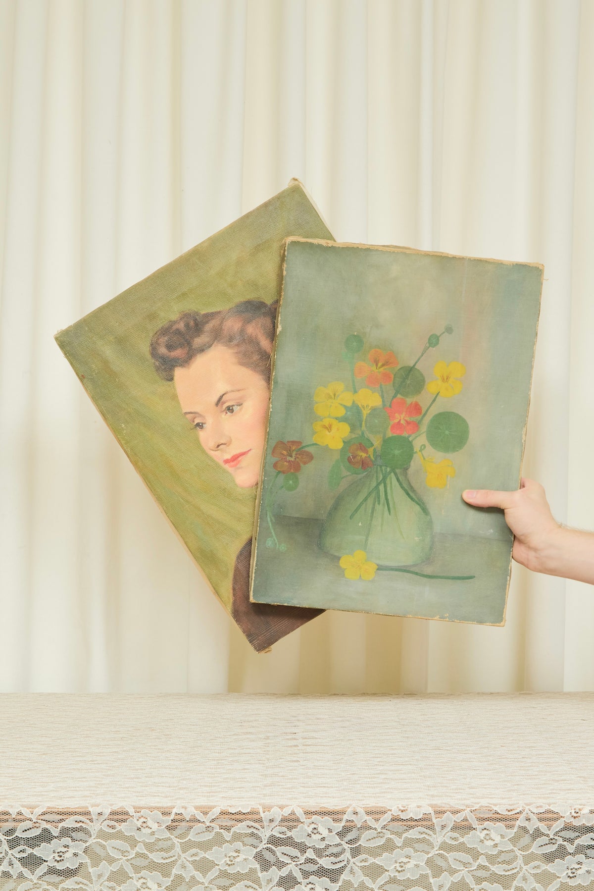 Vintage Female Portrait Painting (1952)