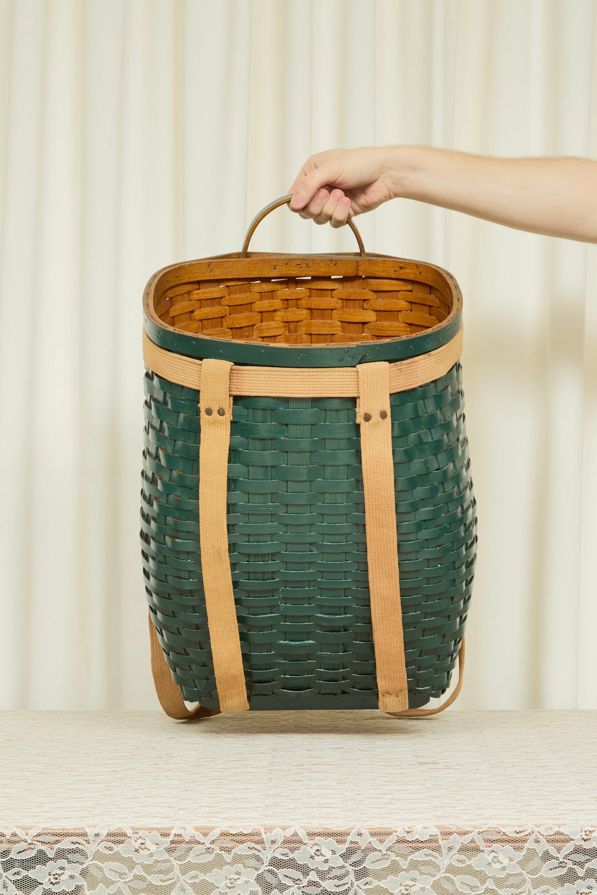 Vintage Painted Adironack Basket