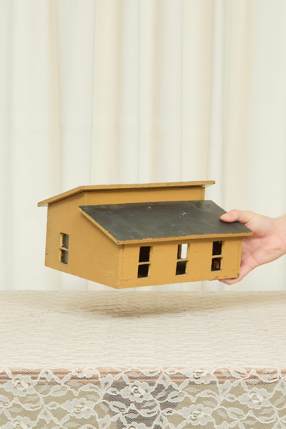 Vintage Folk Art Wooden House
