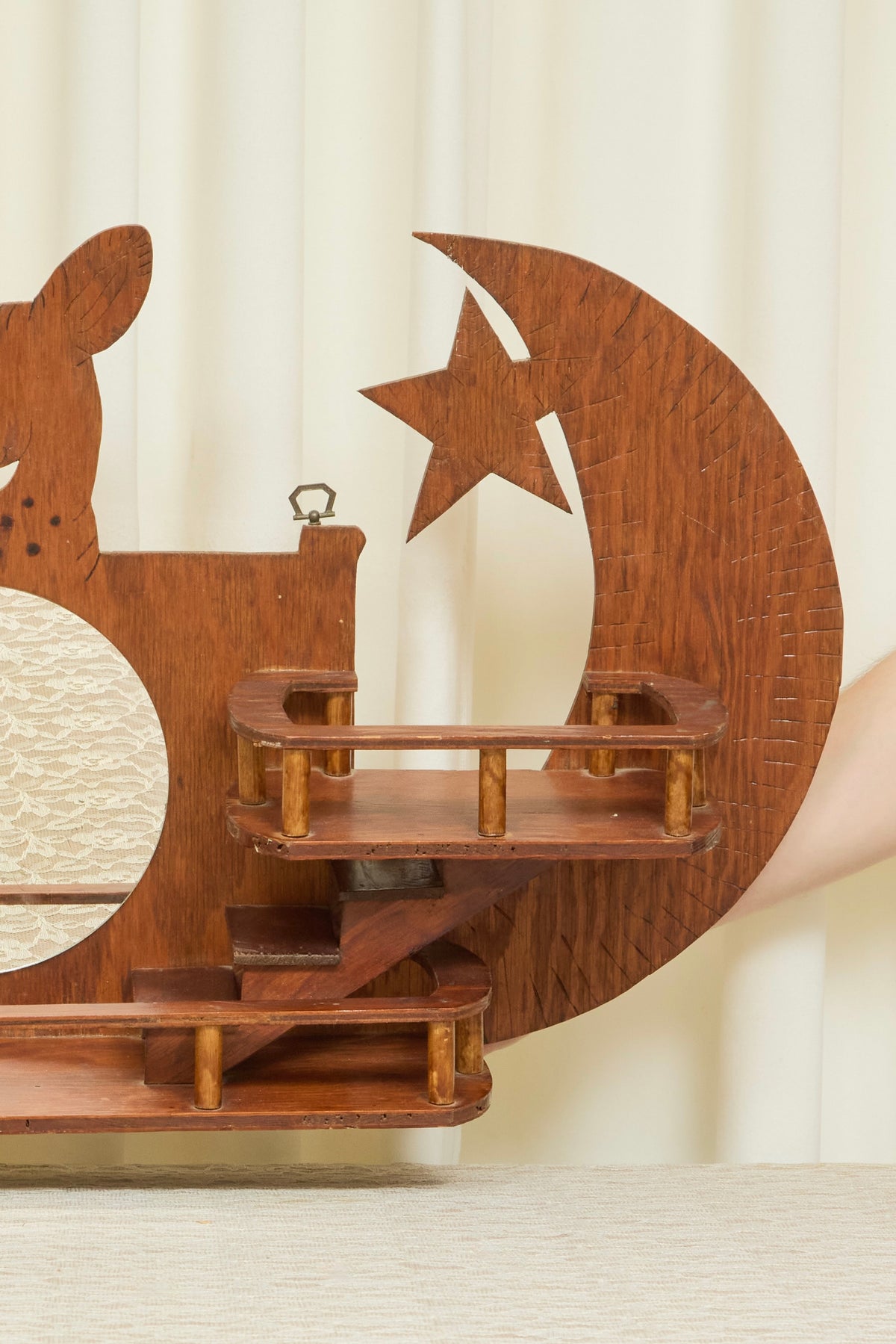 Vintage Woodland Scene Mirror Shelf