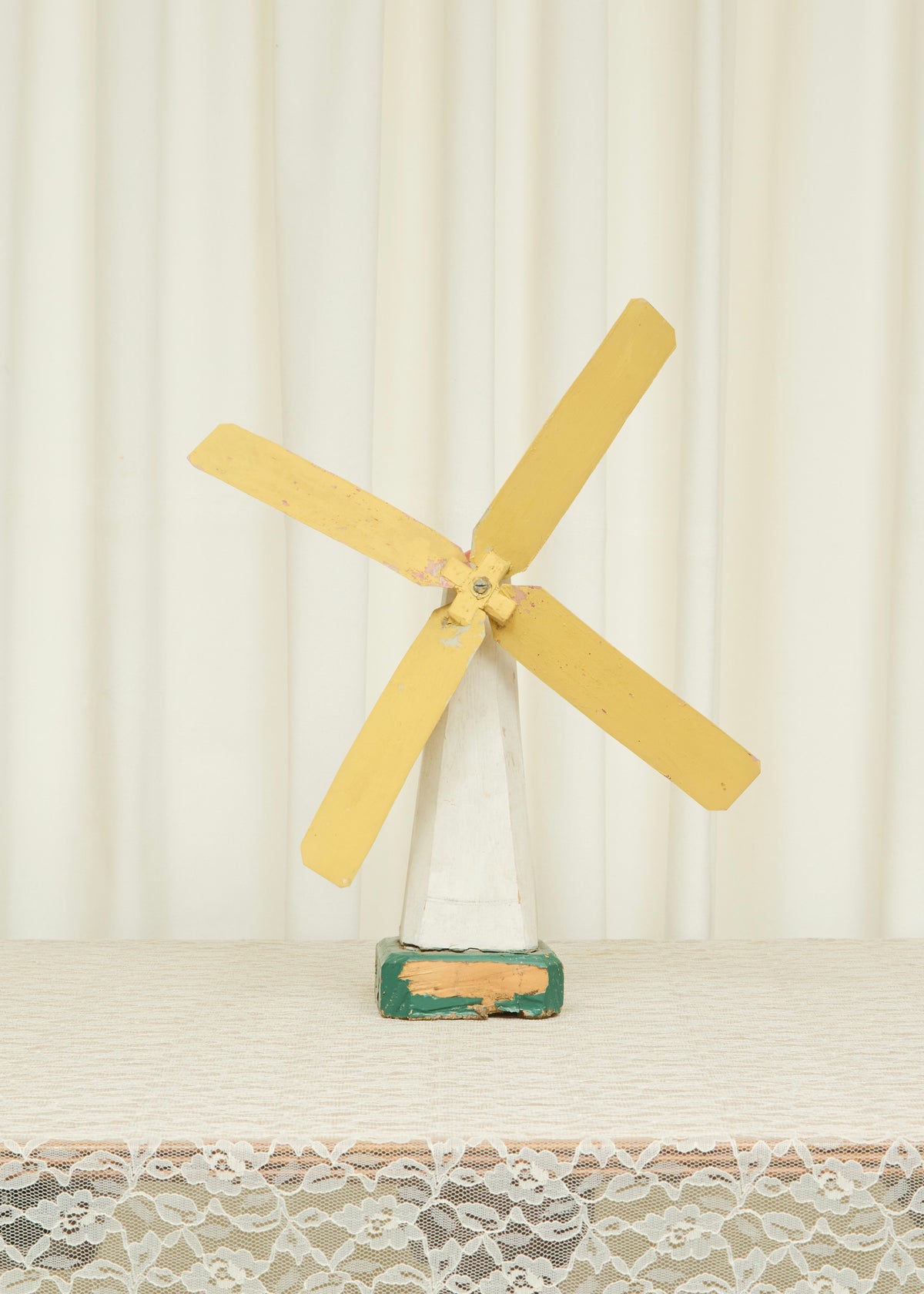 Vintage Folk Art Wooden Windmill
