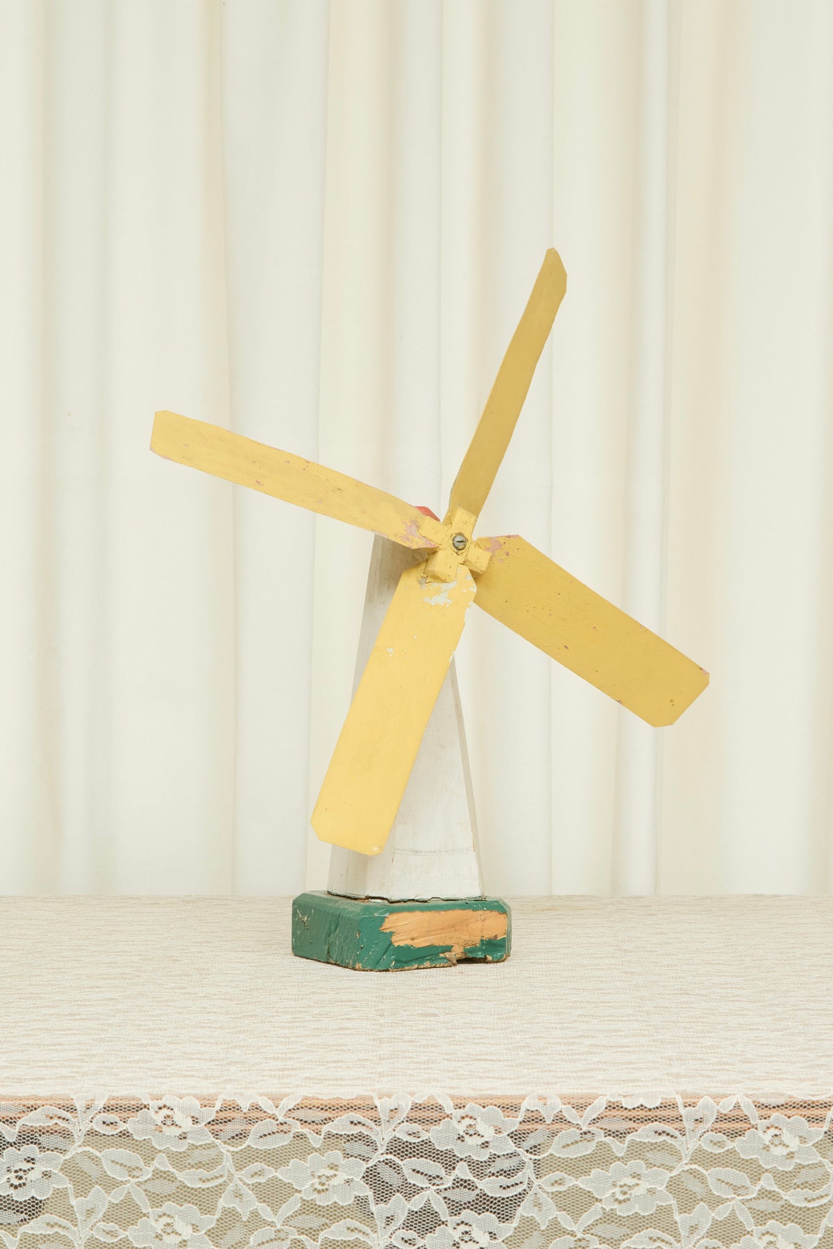 Vintage Folk Art Wooden Windmill