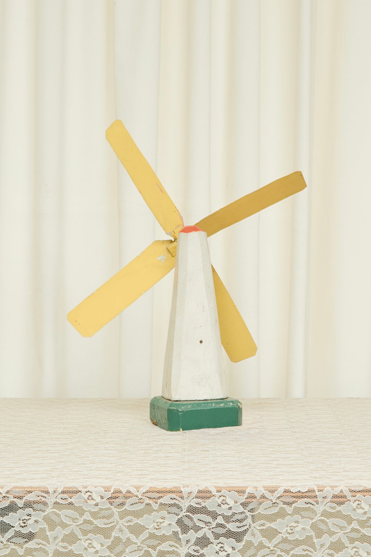 Vintage Folk Art Wooden Windmill