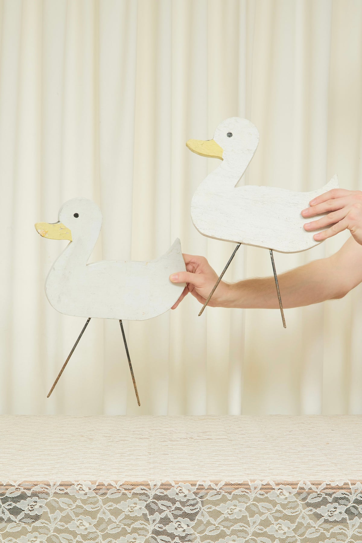 Vintage Duck Lawn Ornaments Set/2