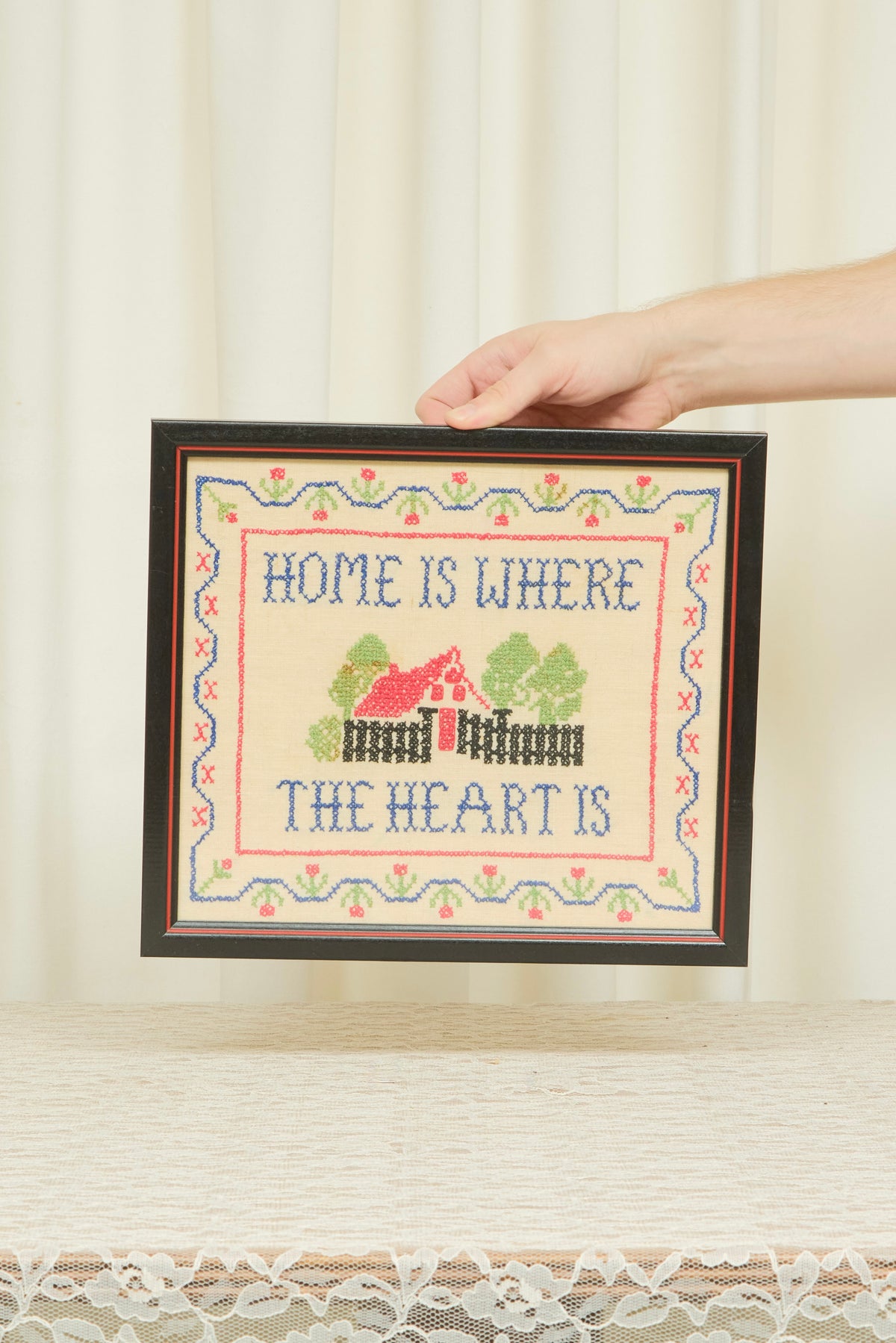 Vintage "Home is Where the Heart is" Crossstitch