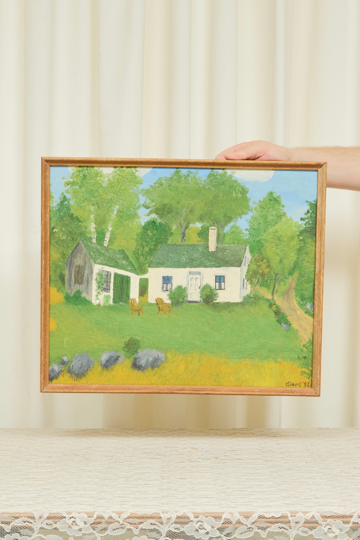 Vintage New England House Painting (1952)