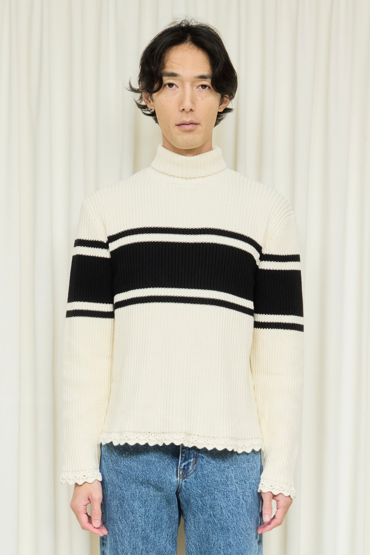 Prudence Crochet Edge Turtleneck Sweater