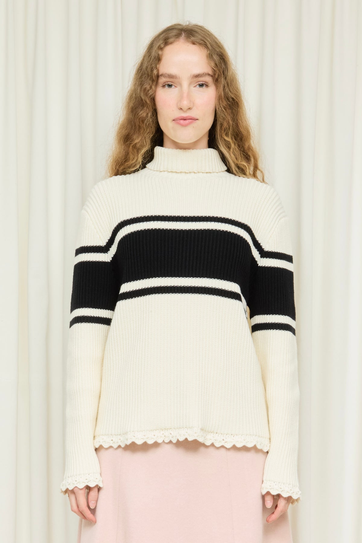 Prudence Crochet Edge Turtleneck Sweater