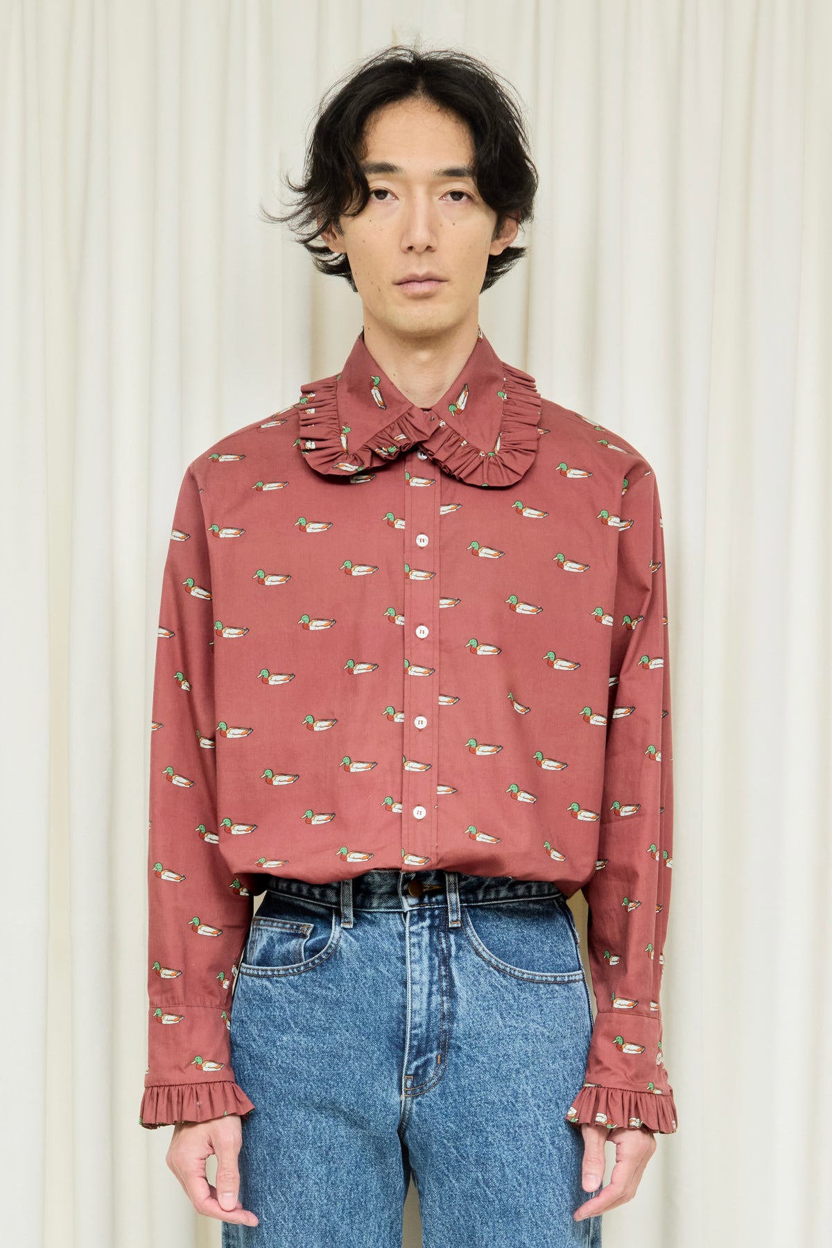Pippa Ruffle Collar Button Down Shirt
