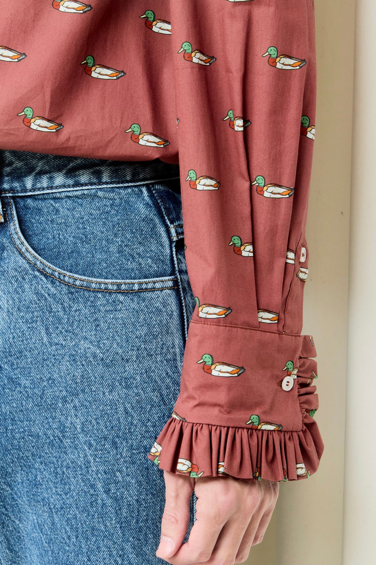 Pippa Ruffle Collar Button Down Shirt