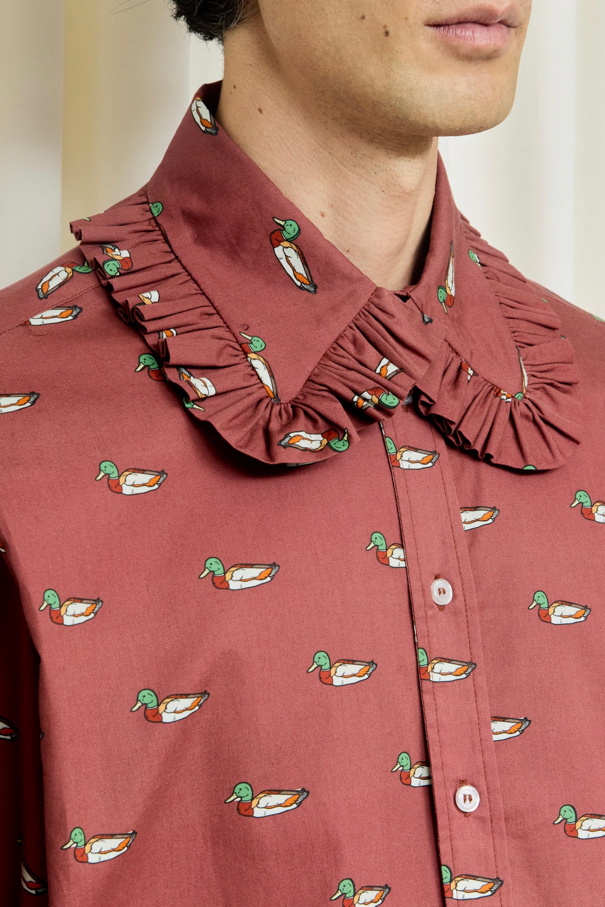Pippa Ruffle Collar Button Down Shirt
