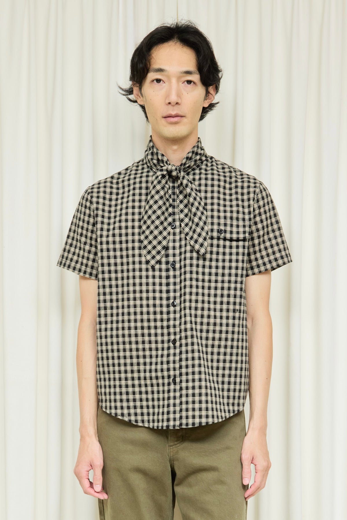 Luther Plaid Short Sleeve Tie Shirt