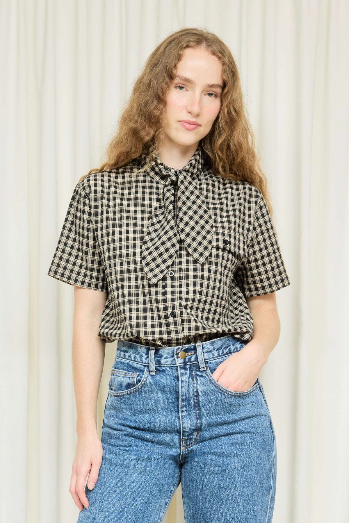 Luther Plaid Short Sleeve Tie Shirt