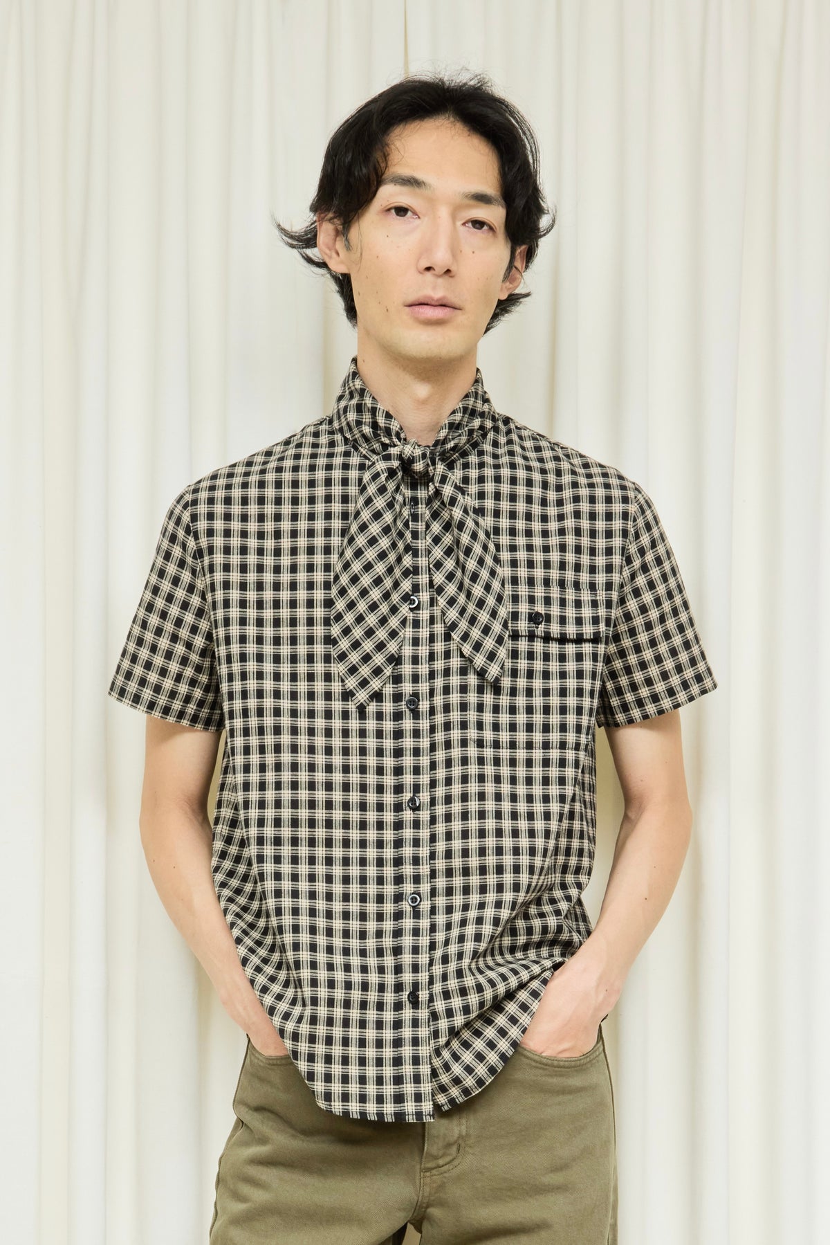 Luther Plaid Short Sleeve Tie Shirt