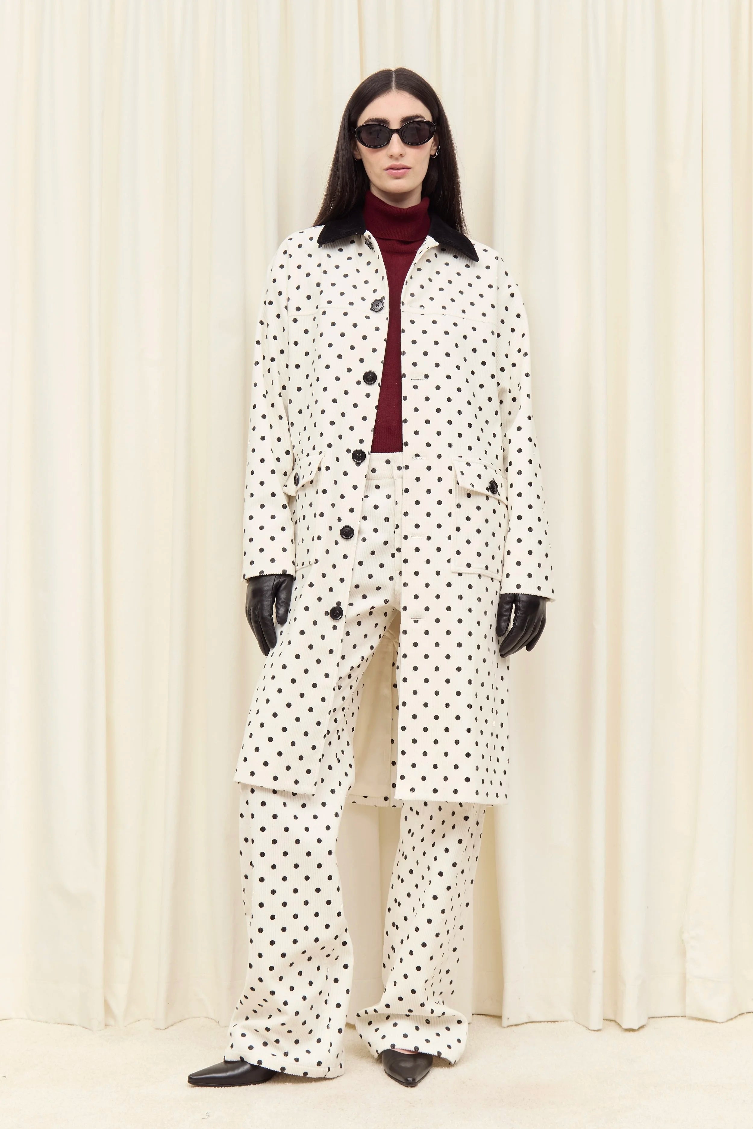 Porter Polkadot Corduroy Coat