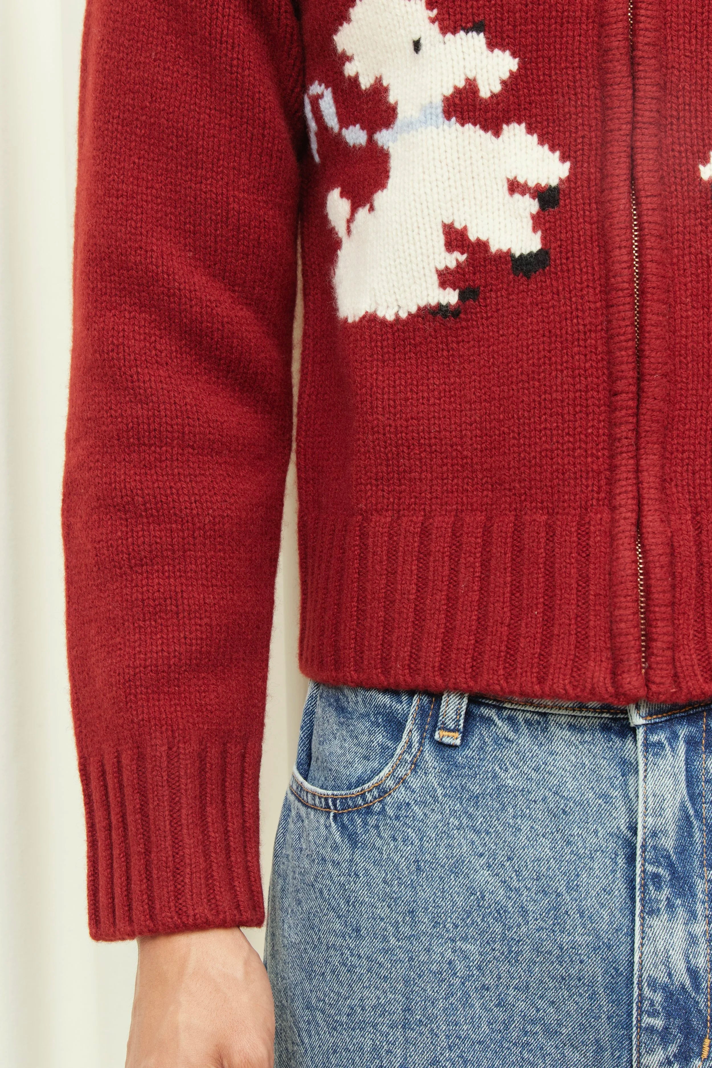 Wellington Poodle Zip-Up Sweater
