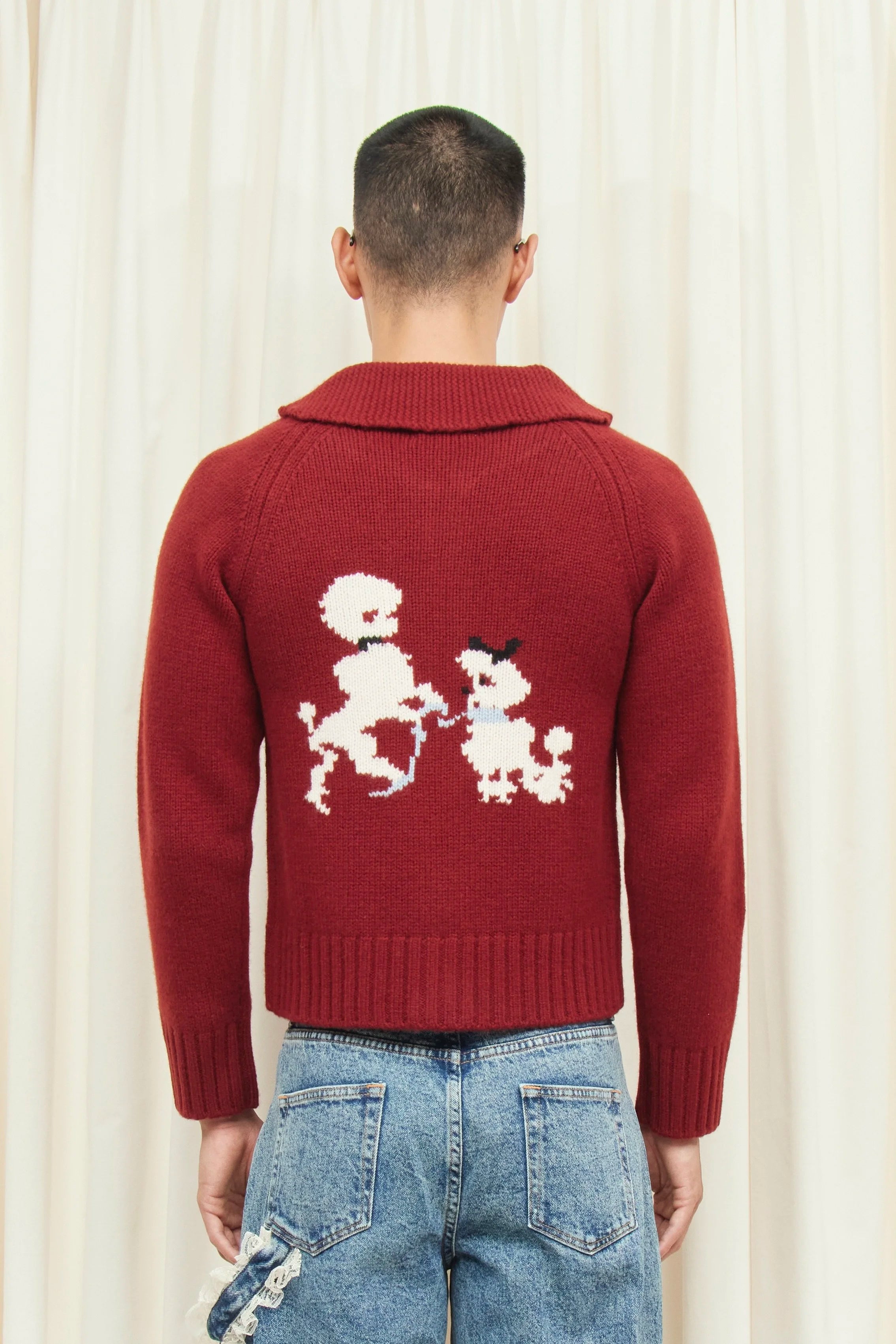 Wellington Poodle Zip-Up Sweater