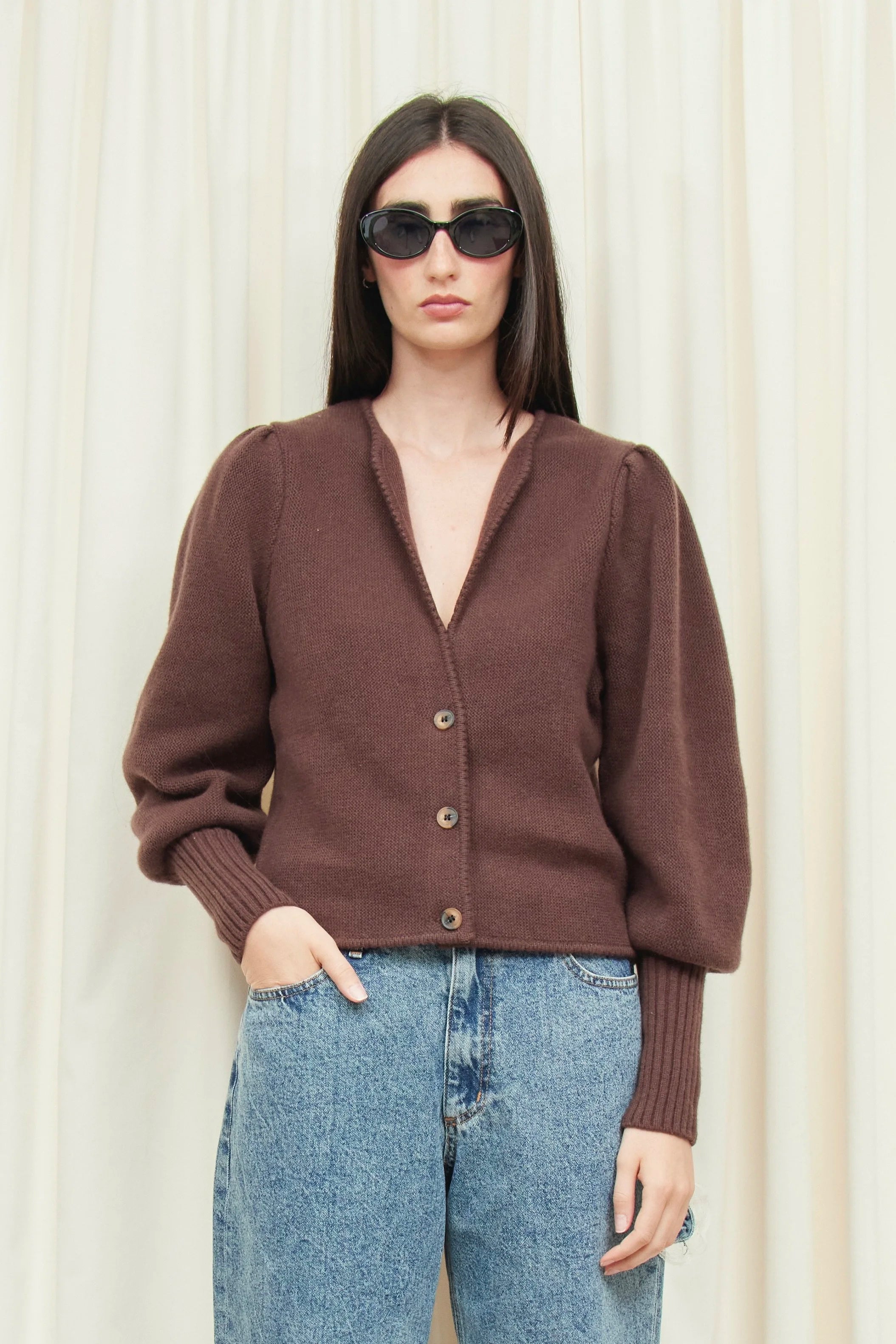 Juliet Puff Sleeve Cardigan Sweater