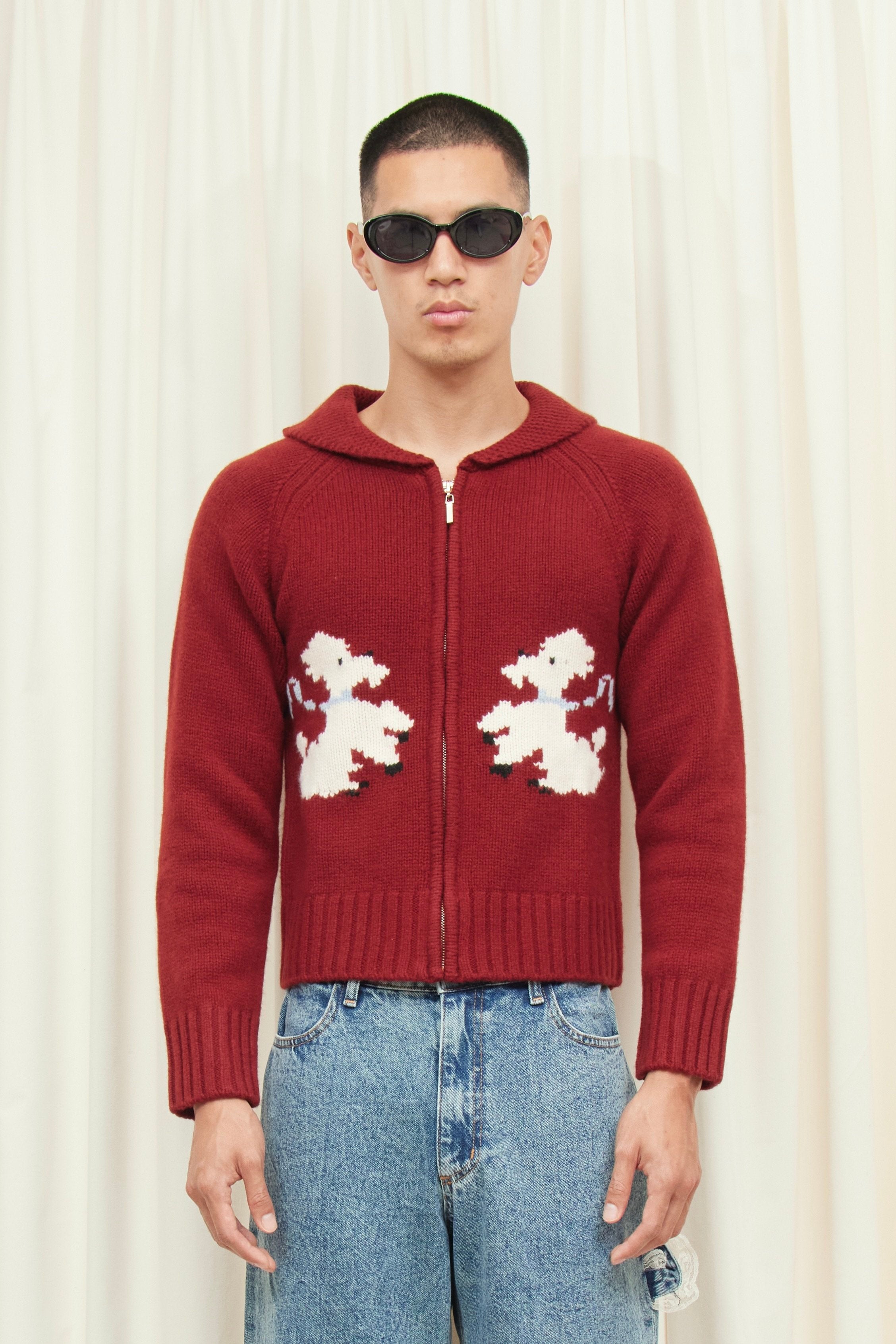 Wellington Poodle Zip-Up Sweater