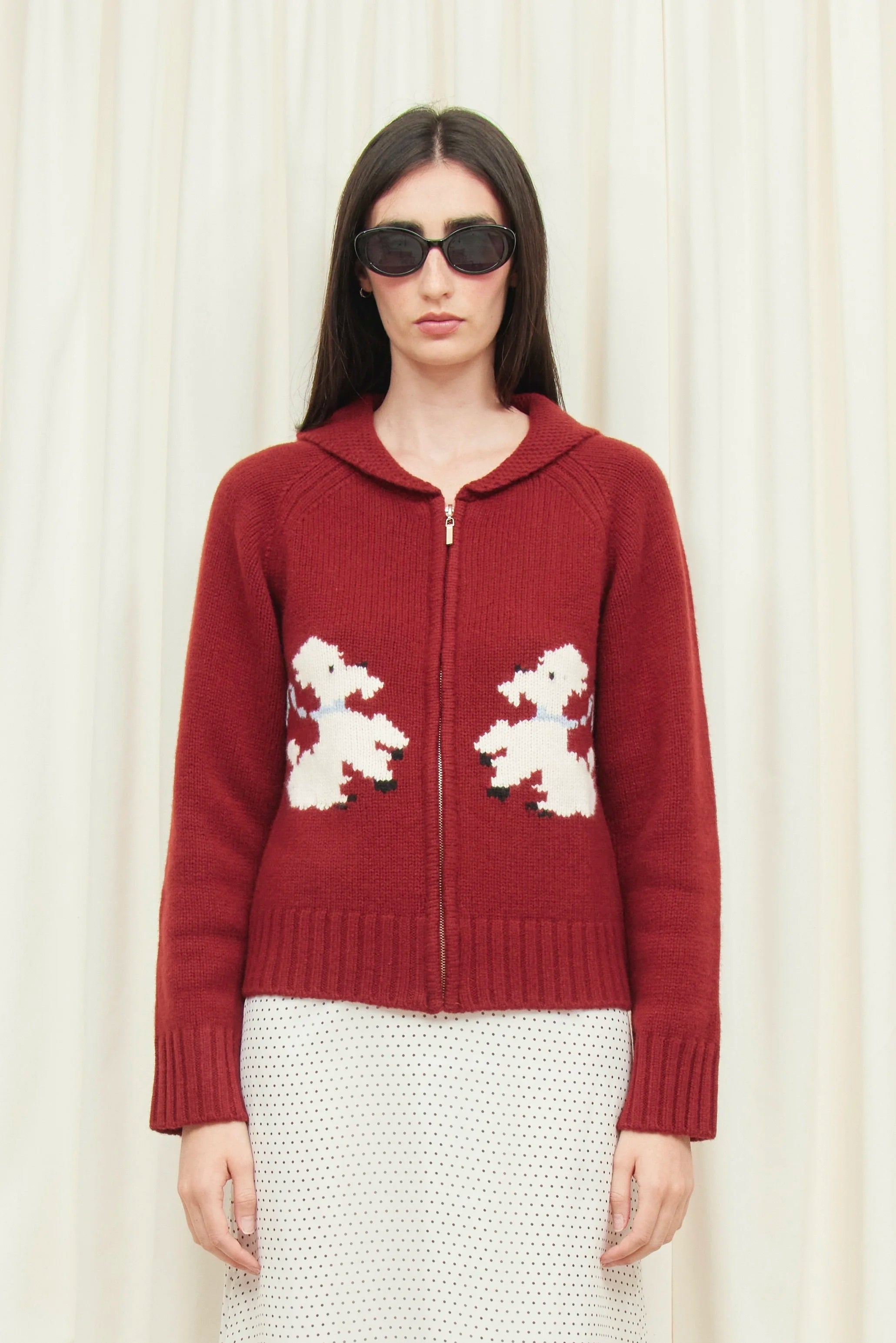 Wellington Poodle Zip-Up Sweater