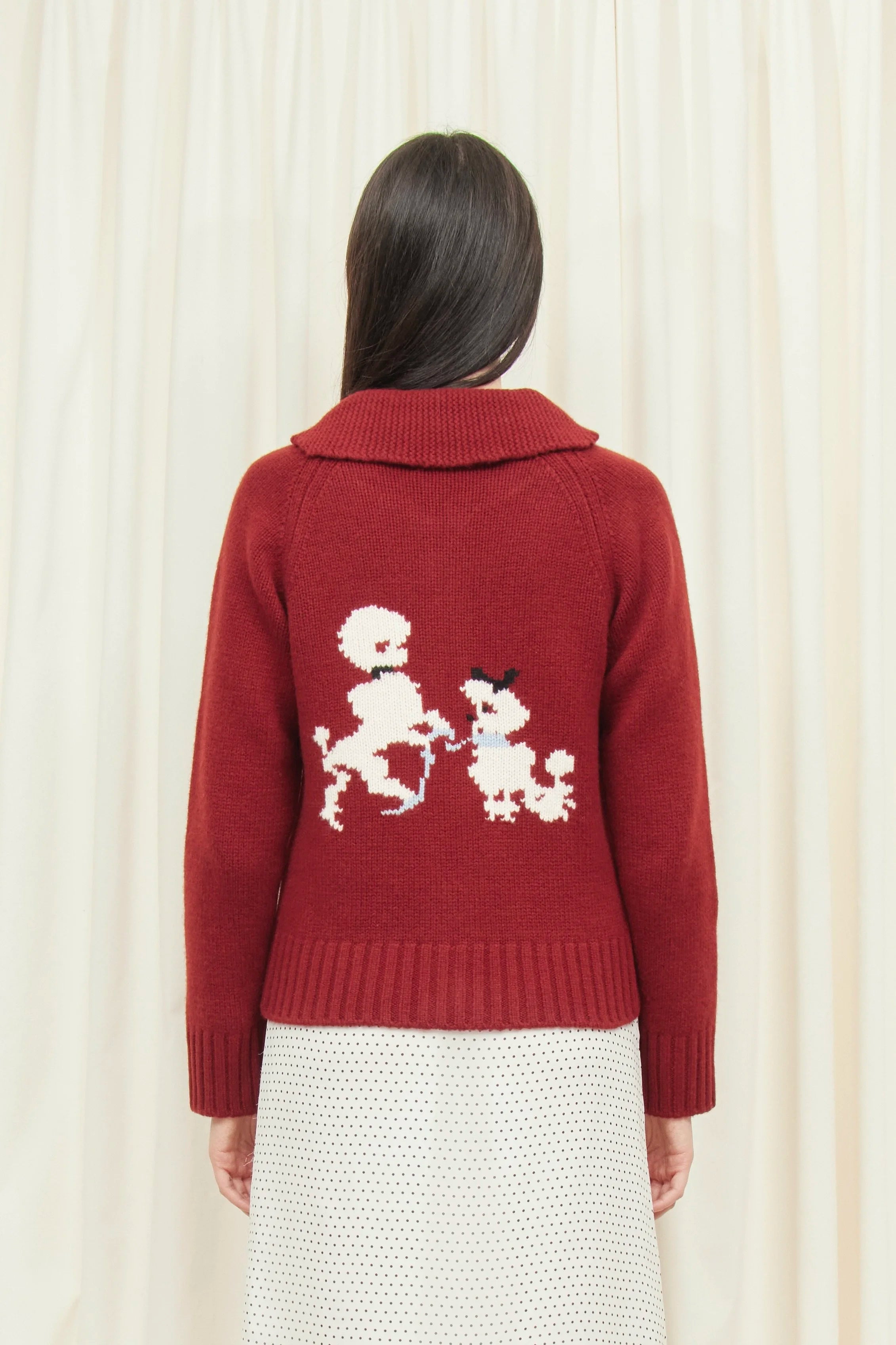 Wellington Poodle Zip-Up Sweater