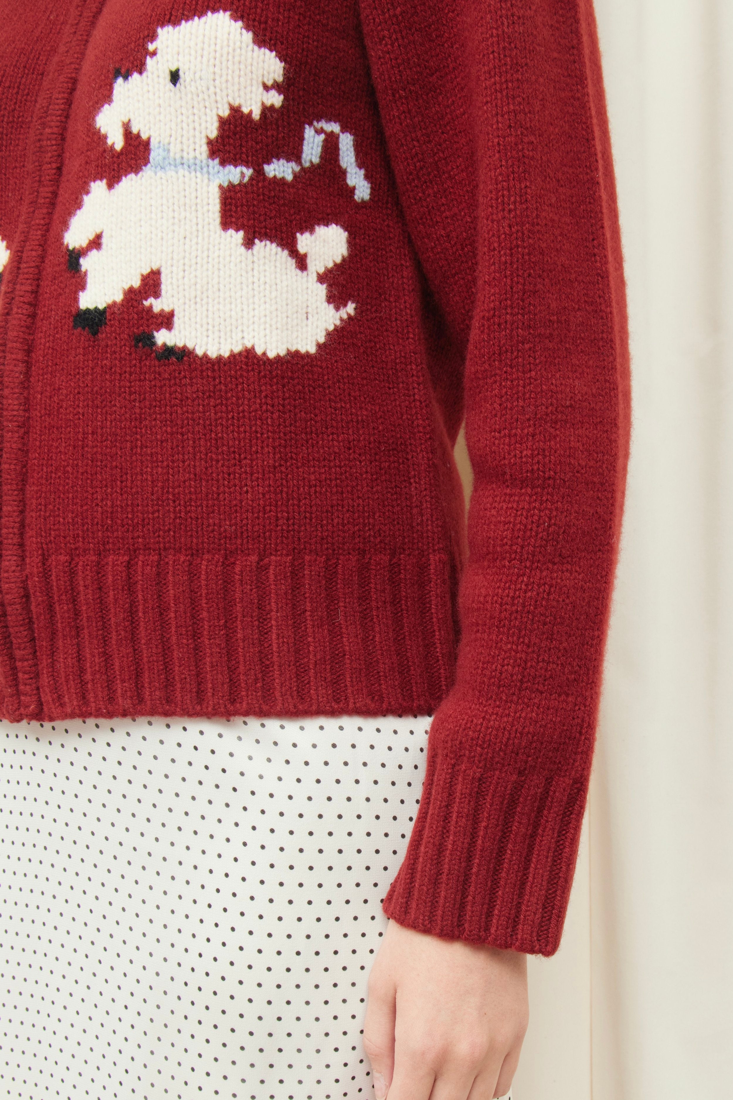 Wellington Poodle Zip-Up Sweater