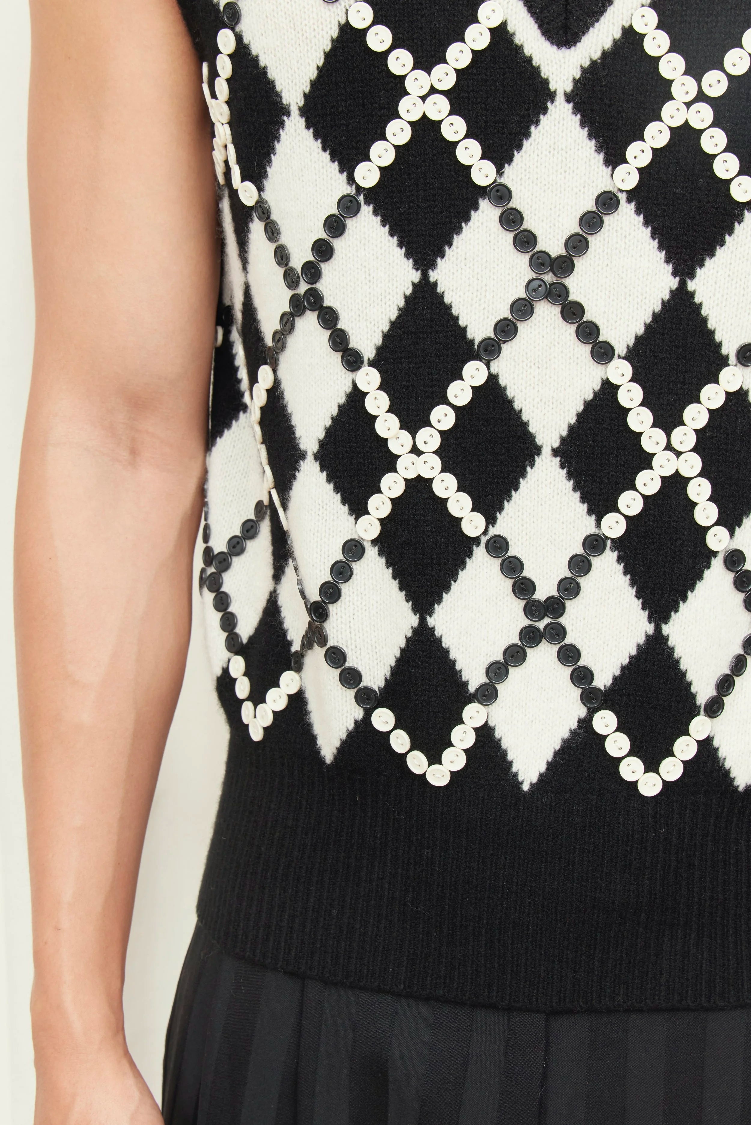 Winston Button Embellished Sweater Vest