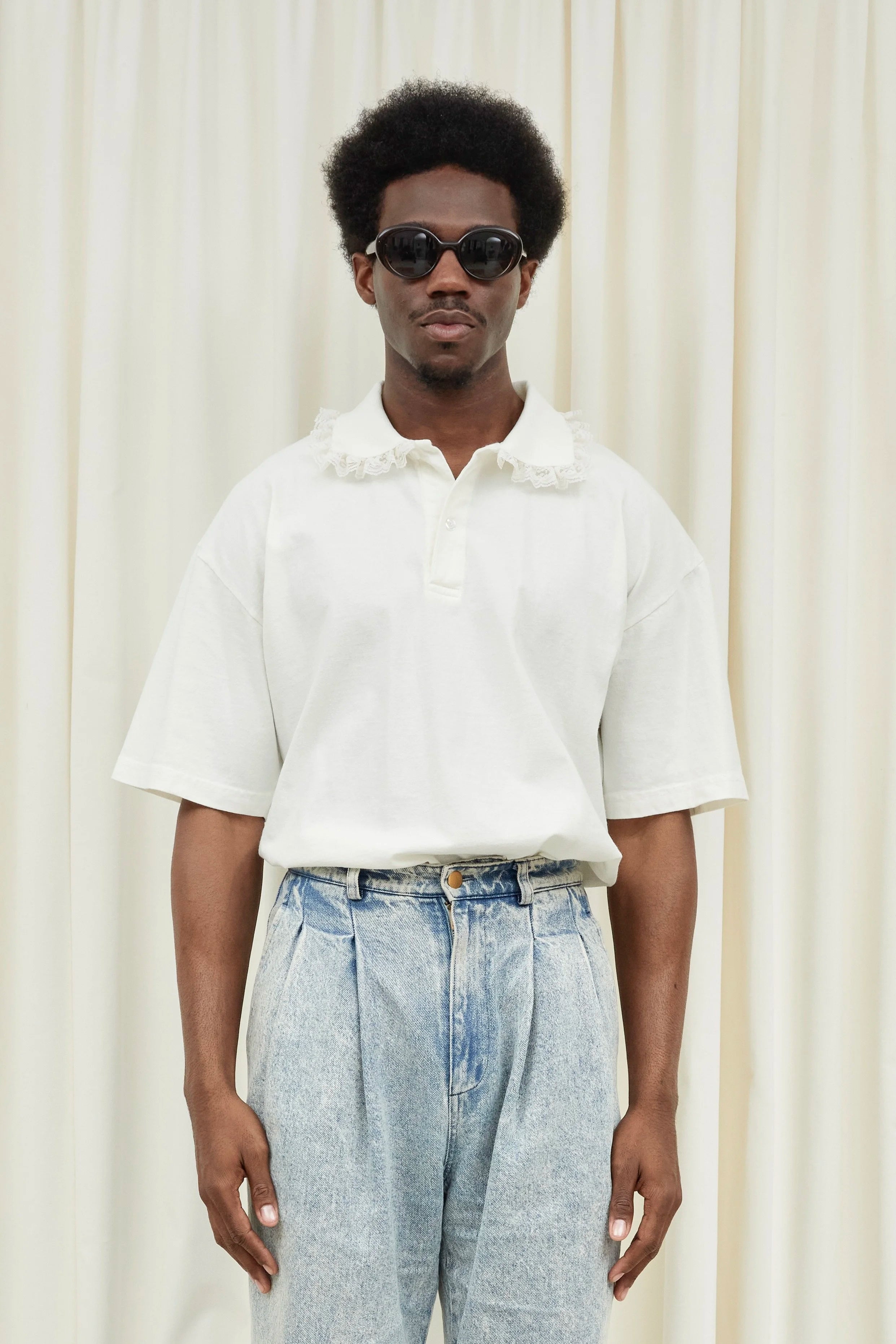 Cletus Lace Trim Short Sleeve Polo