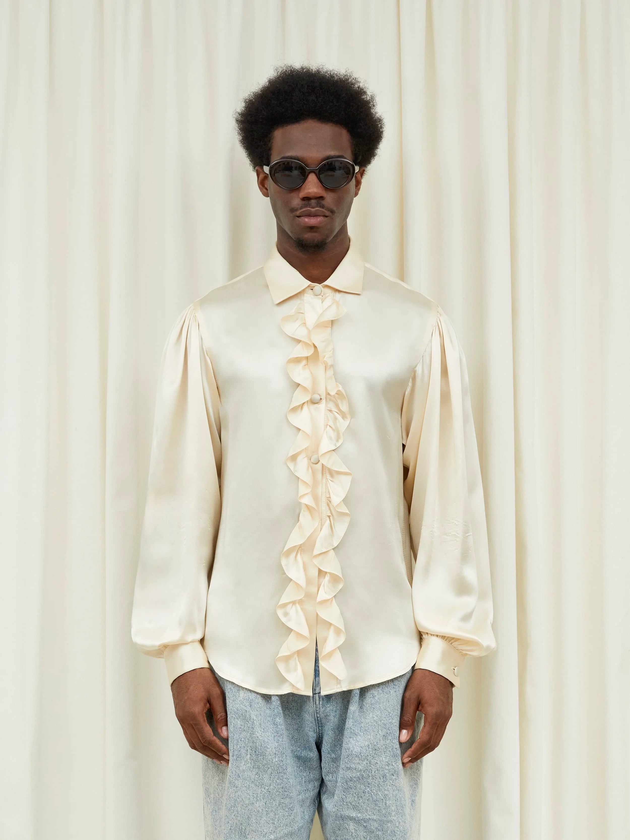 Chester Ruffle Placket Poet's Blouse