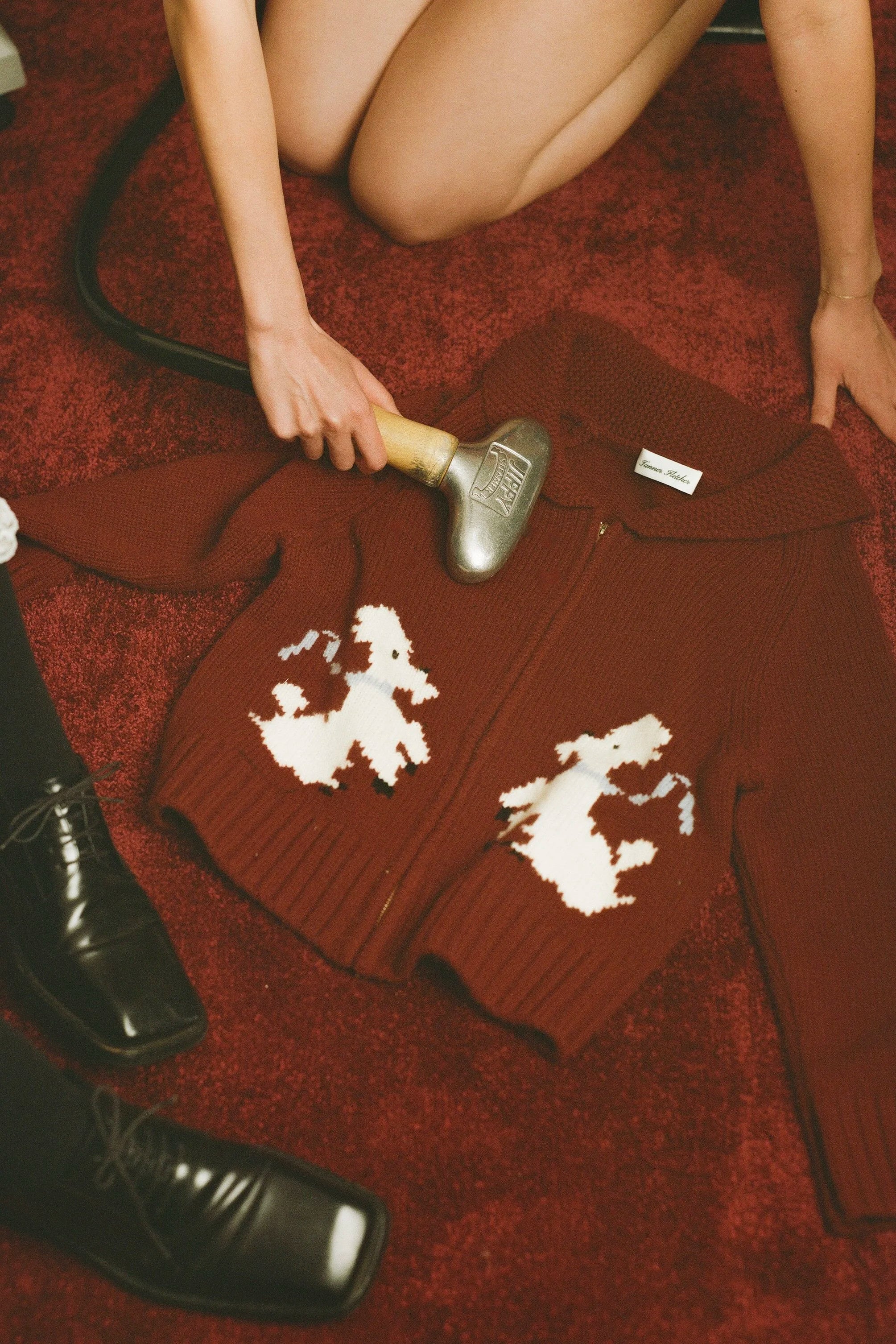Wellington Poodle Zip-Up Sweater