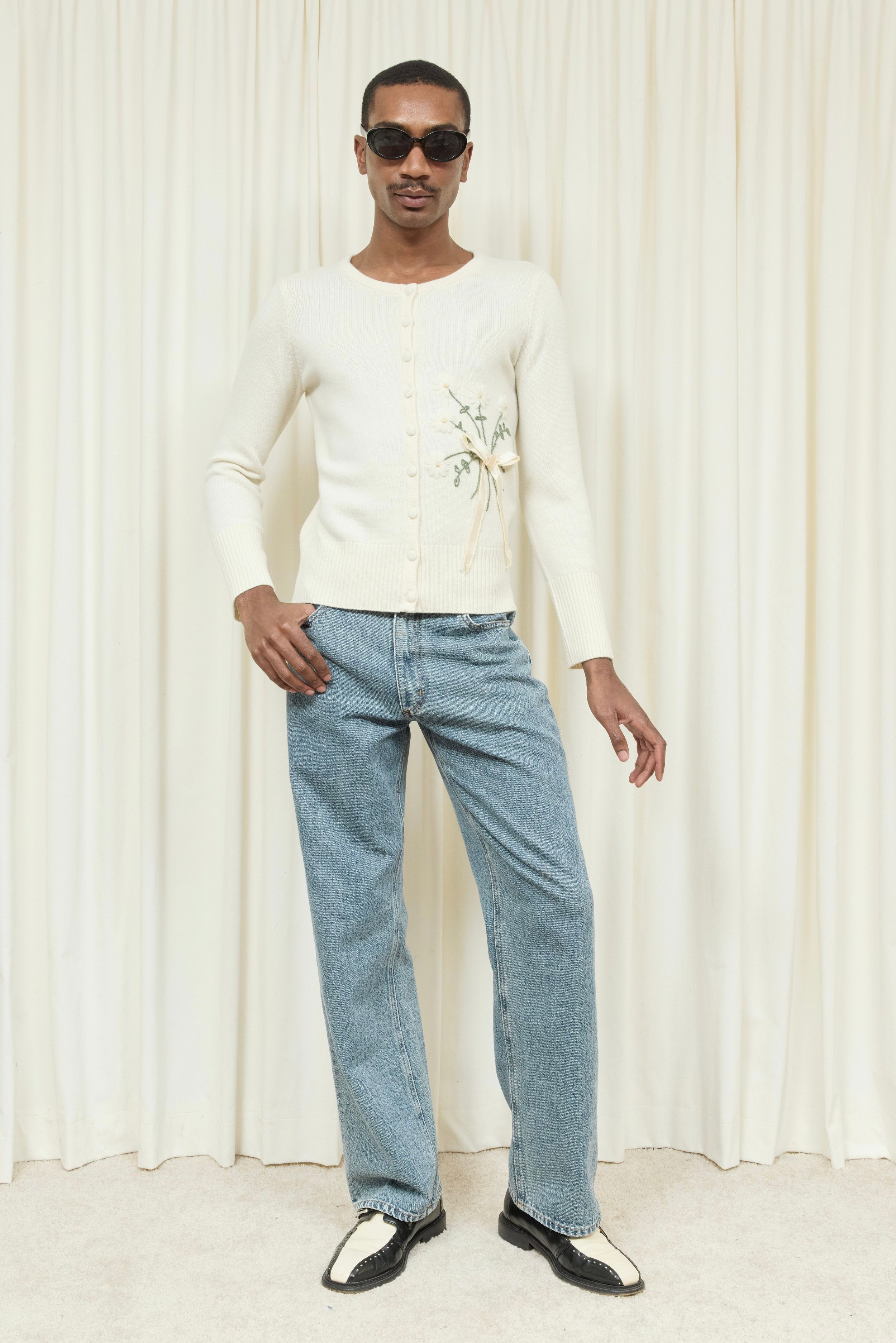 Gladys Daisy Embroidered Cardigan