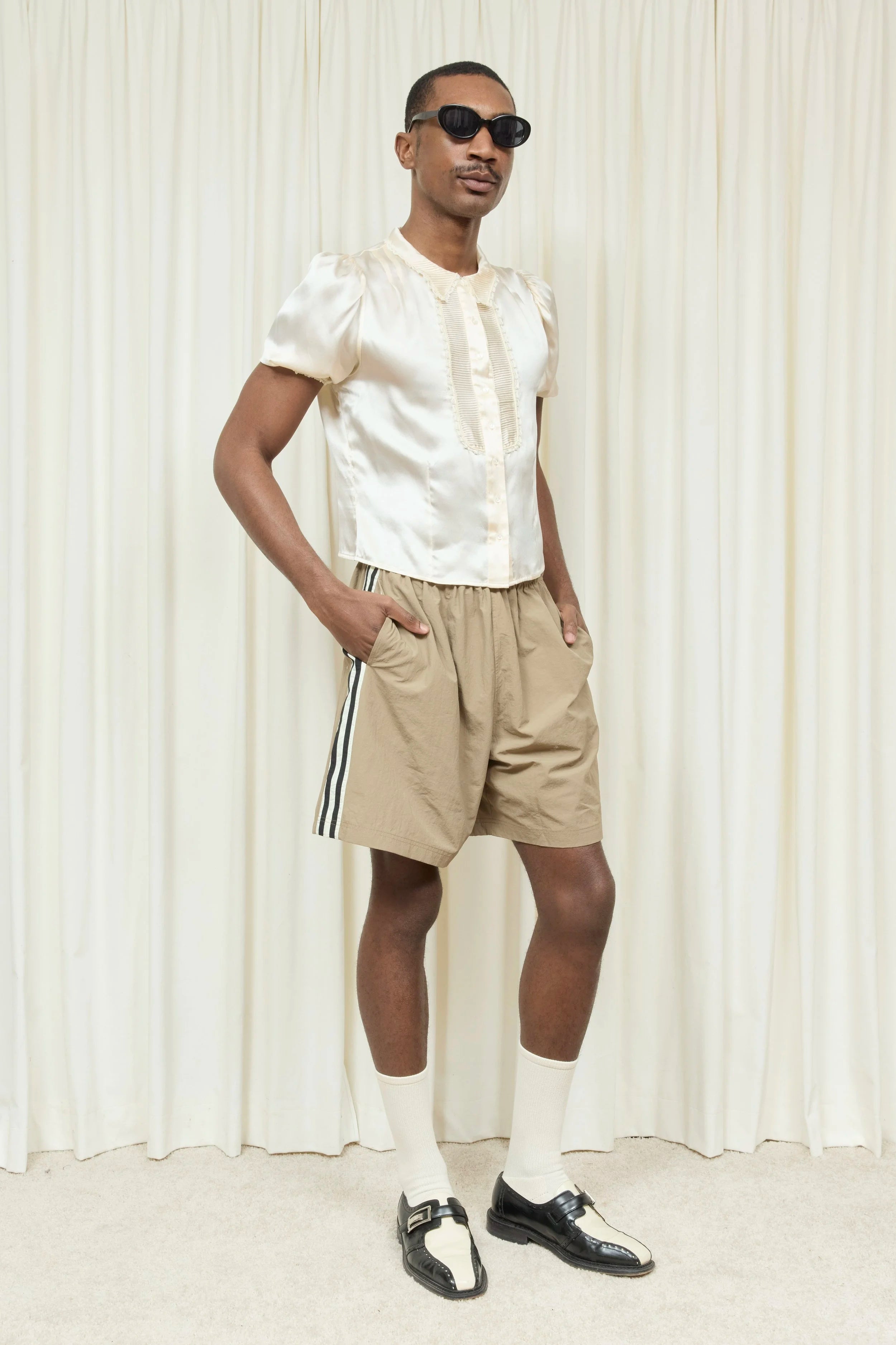 Wilbur Stripe Windbreaker Short