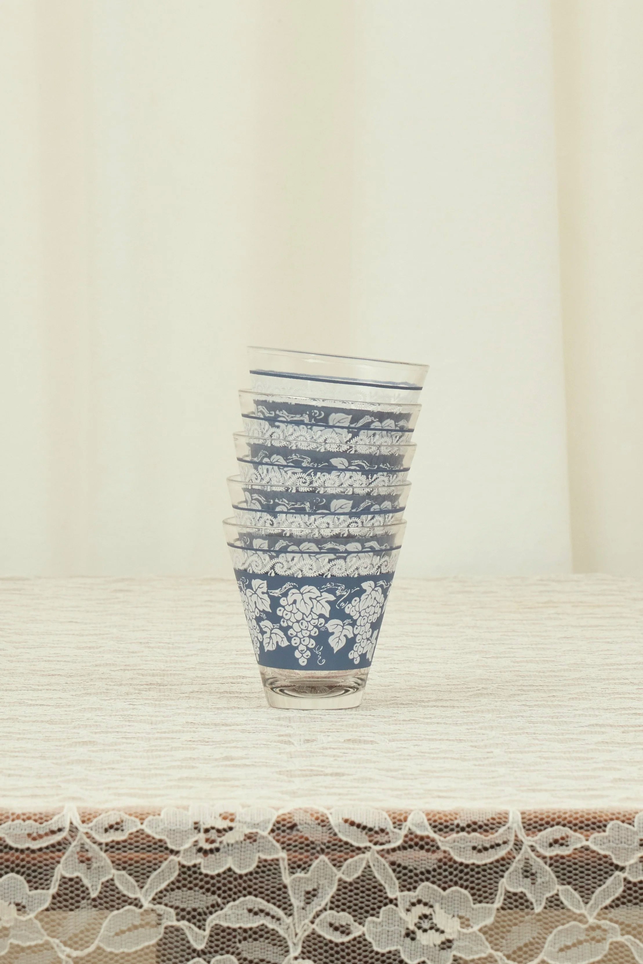 Vintage Grapevine Mini Glasses - Set of 5