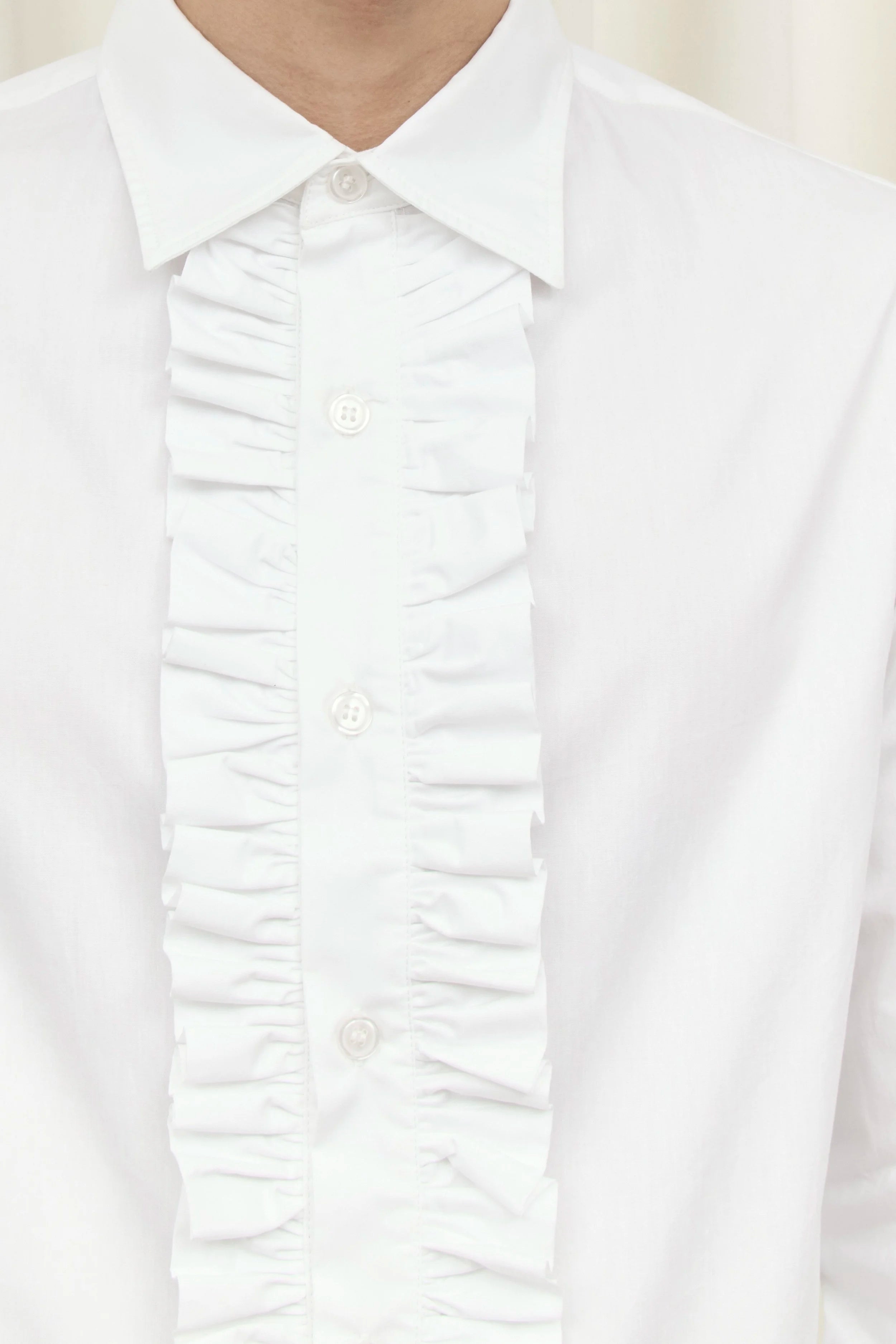 Freddie Ruffle Placket Button Down Shirt