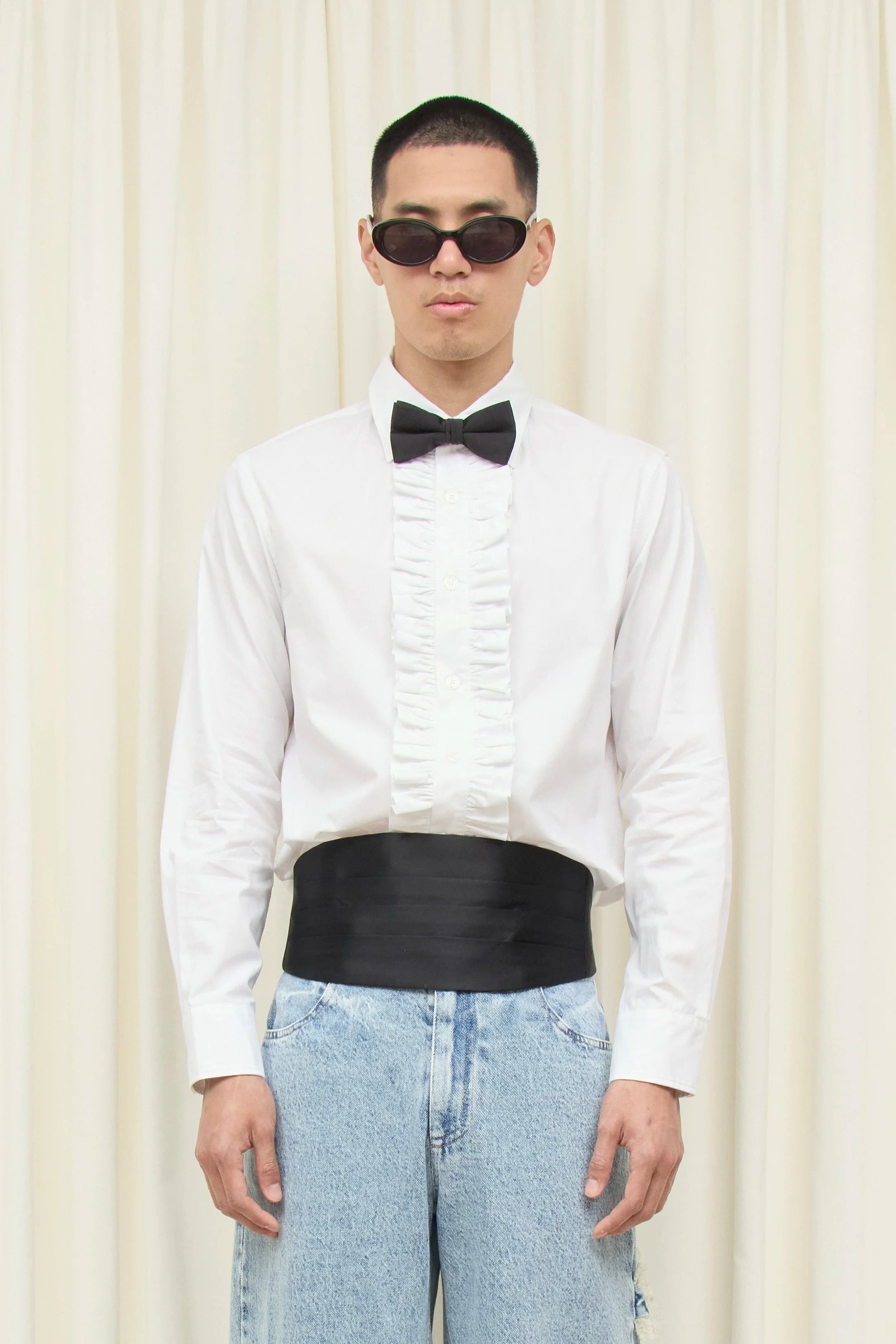 Freddie Ruffle Placket Button Down Shirt