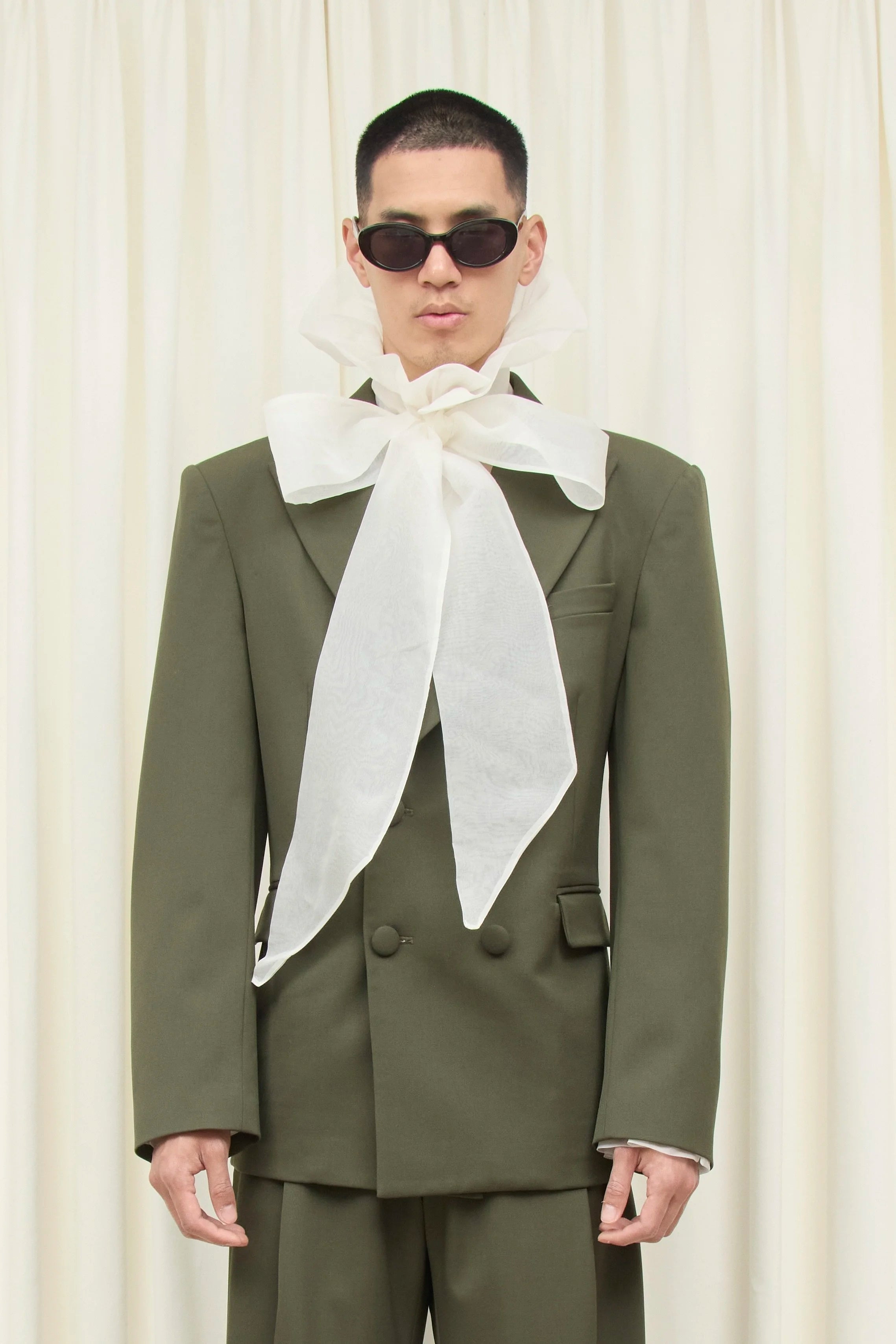 Simone Sheer Organza Pussybow Blouse