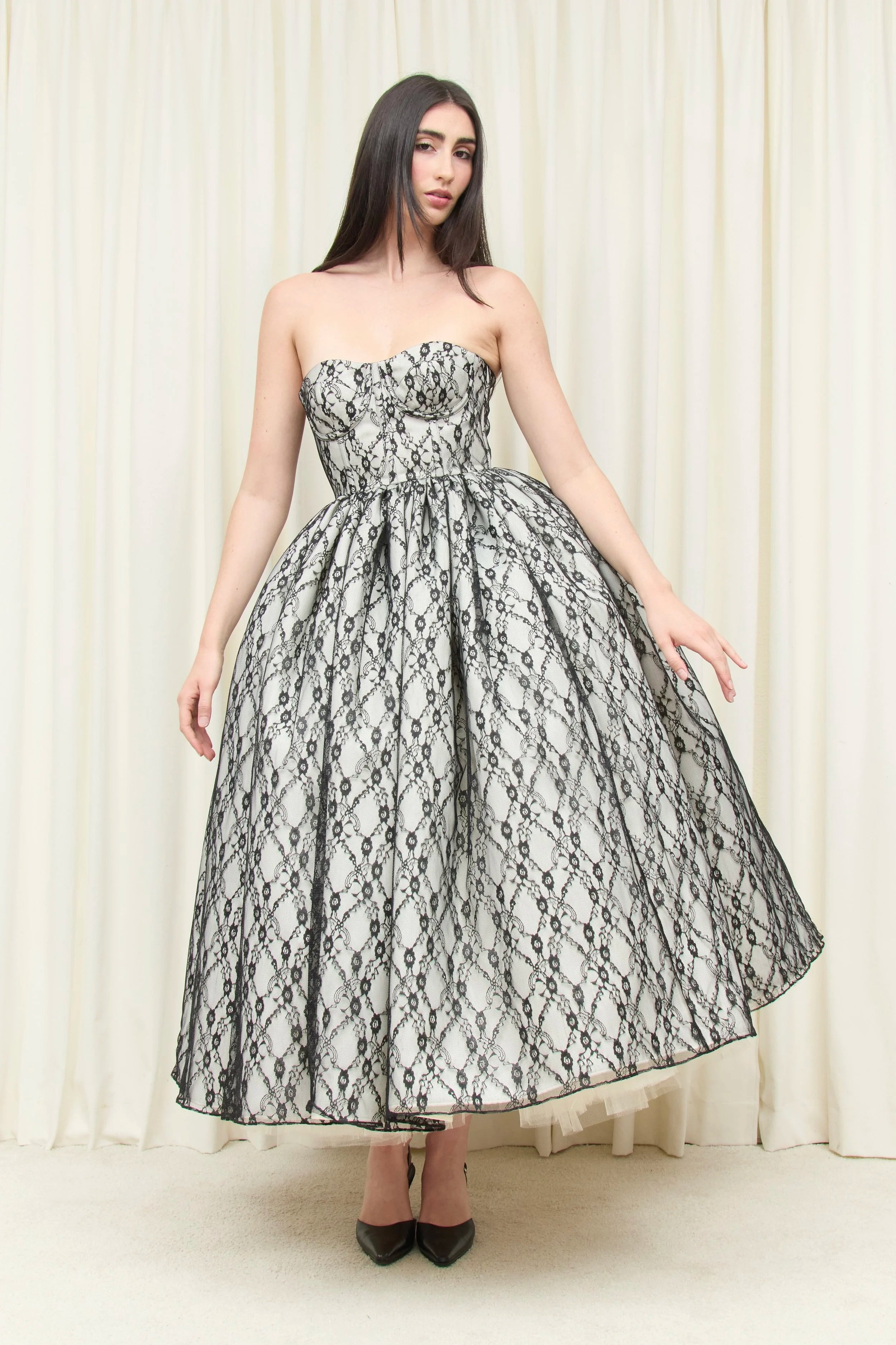 Percy Lace Layered Ballgown
